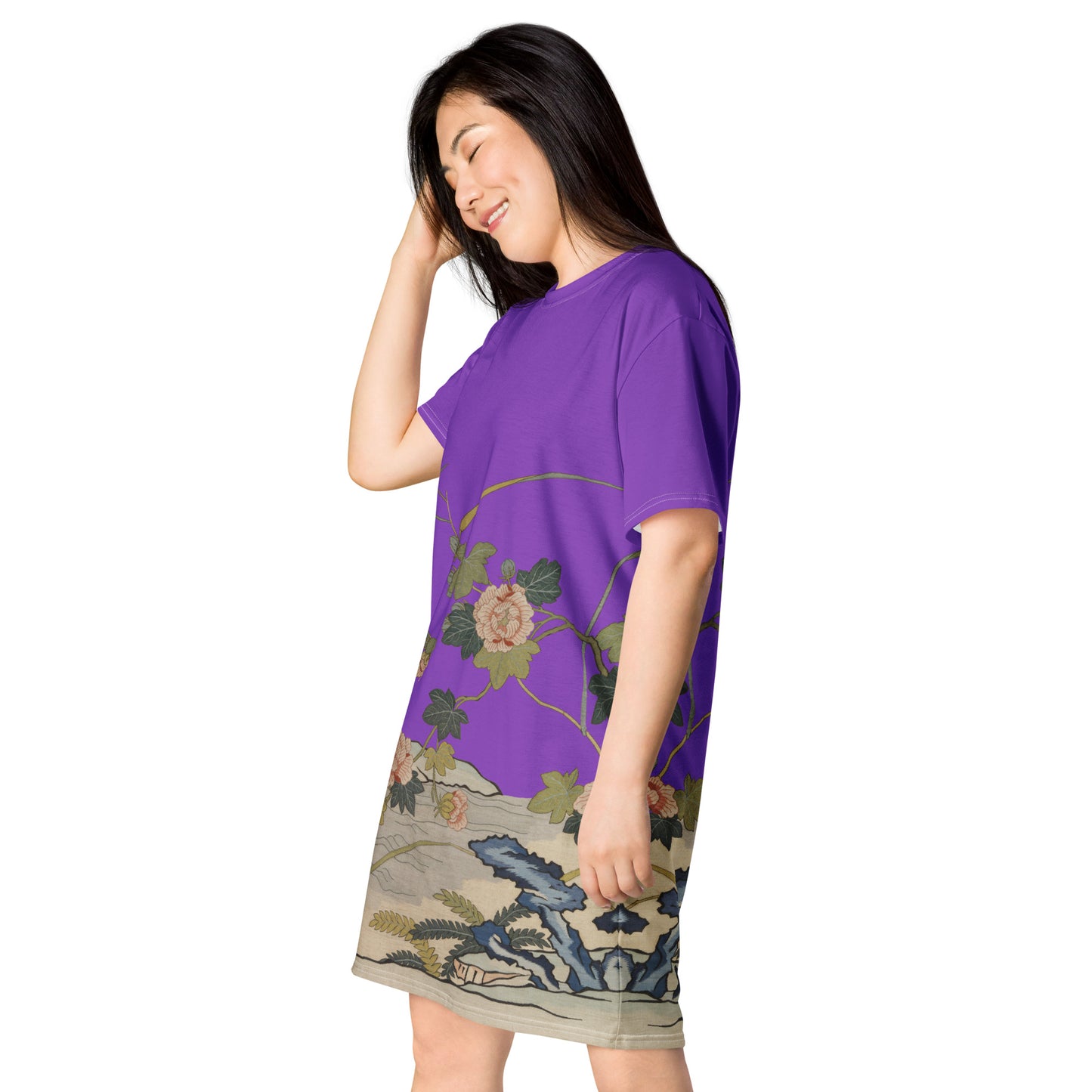 Kesi Flower Album｜Hibiscus by the Water｜T-shirt dress｜Purple