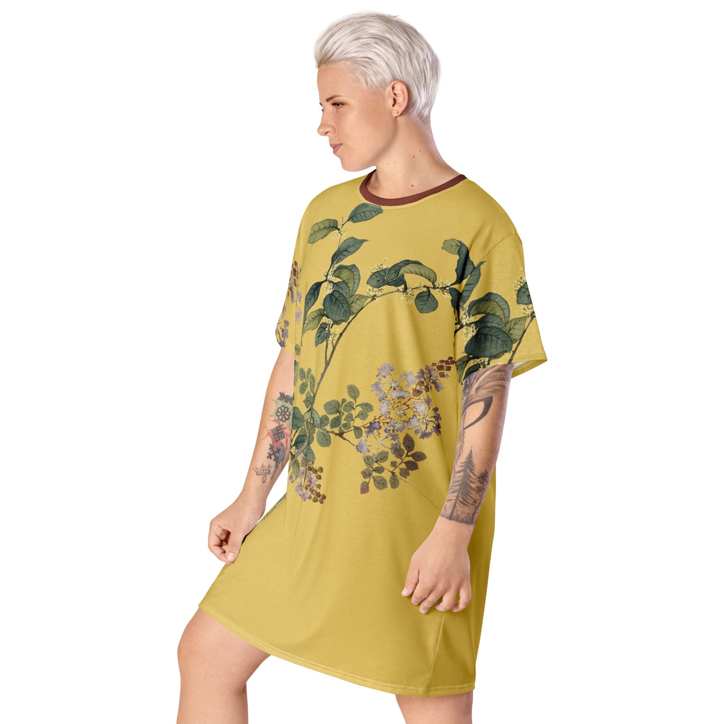 The Spirit of Flowers in Twelve Months｜Osmanthus and Crape Myrtle in Bloom｜T-shirt dress｜Gold