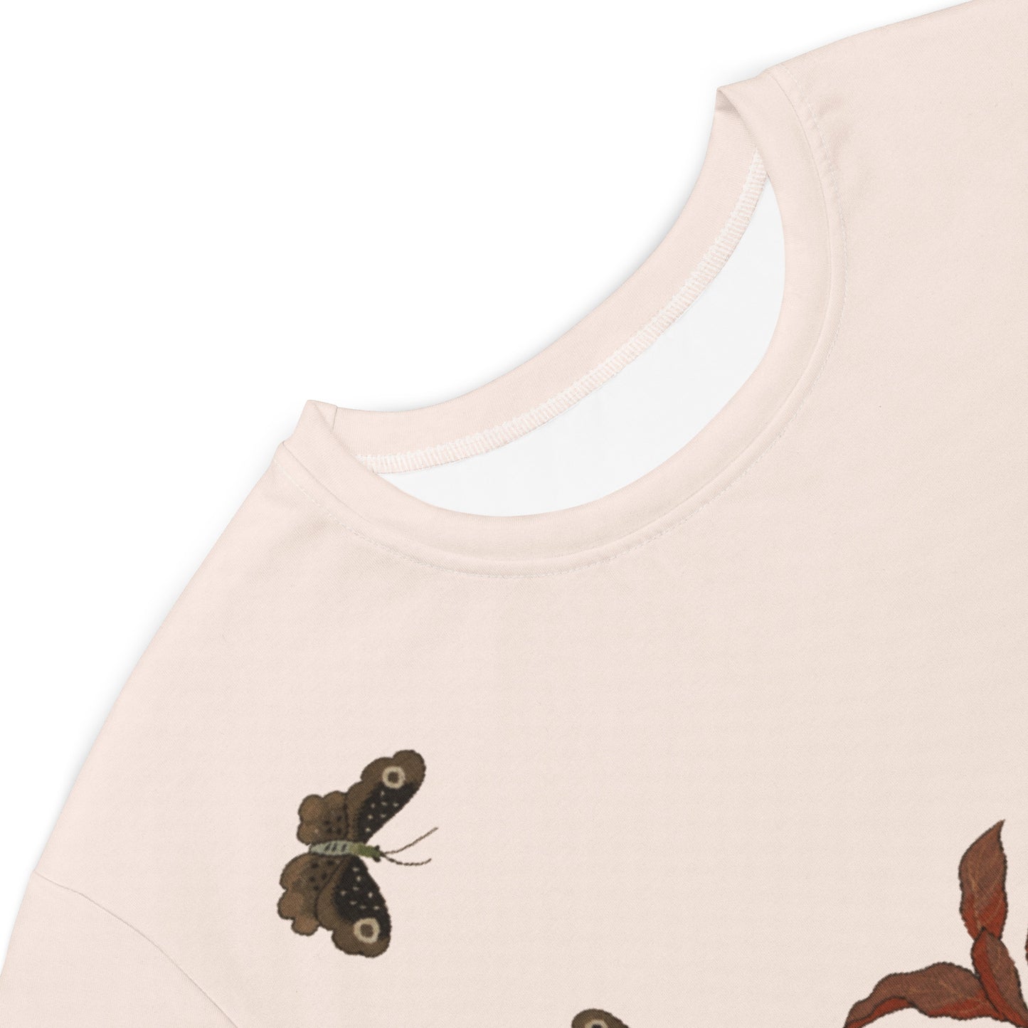 Kesi Flower Album｜Butterflies and Flowers｜T-shirt dress｜Fish belly white