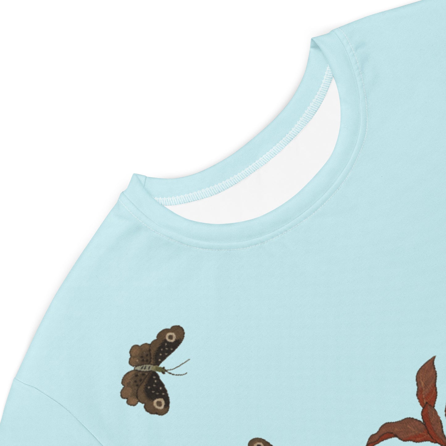 Kesi Flower Album｜Butterflies and Flowers｜T-shirt dress｜Aqua blue