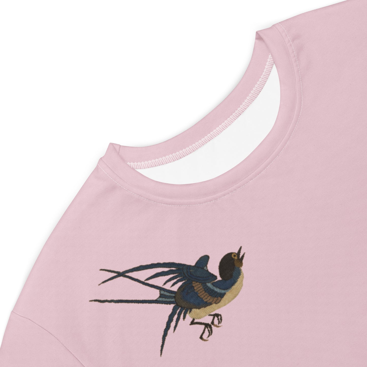 タペストリーの花｜Swallow in Flight, Harbinger of Spring｜Tシャツドレス｜Pale pinkish gray