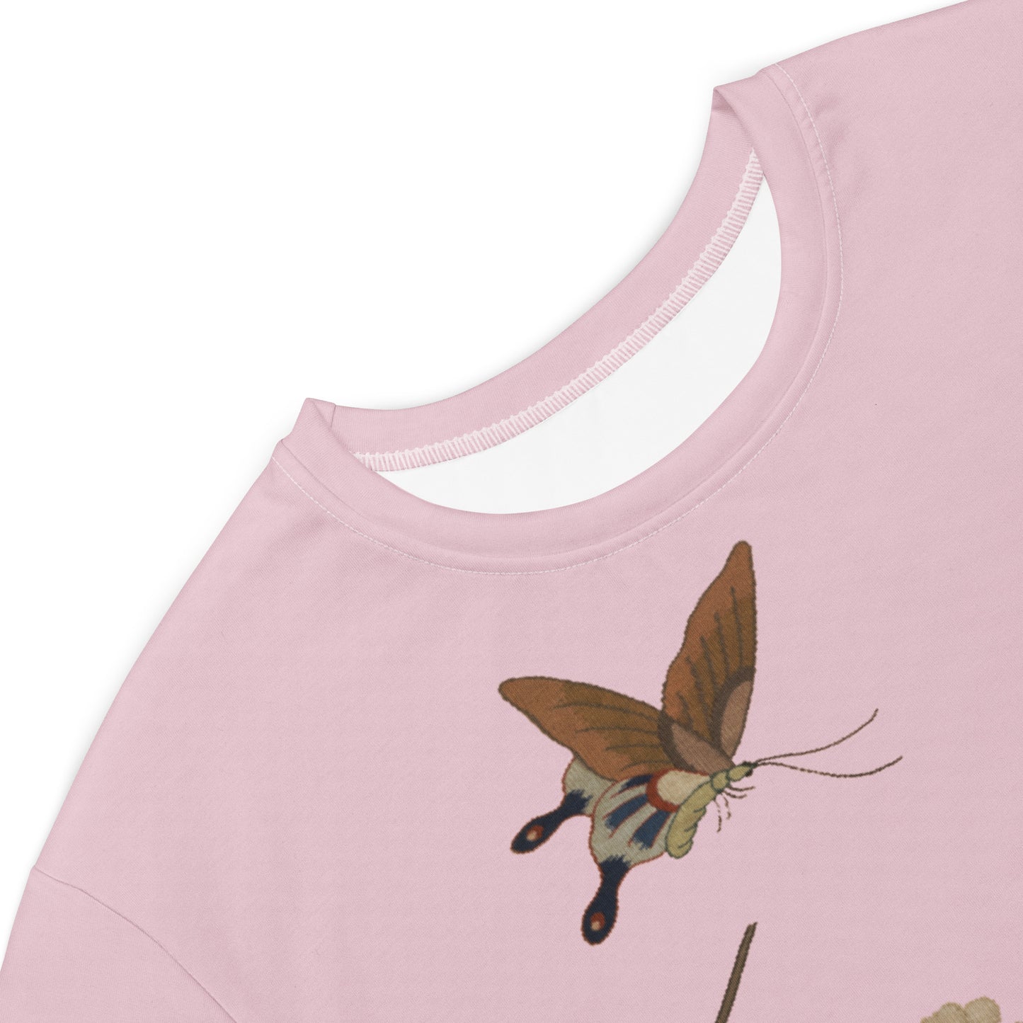 タペストリーの花｜Plum Blossoms and Butterfly｜Tシャツドレス｜Pale pinkish gray