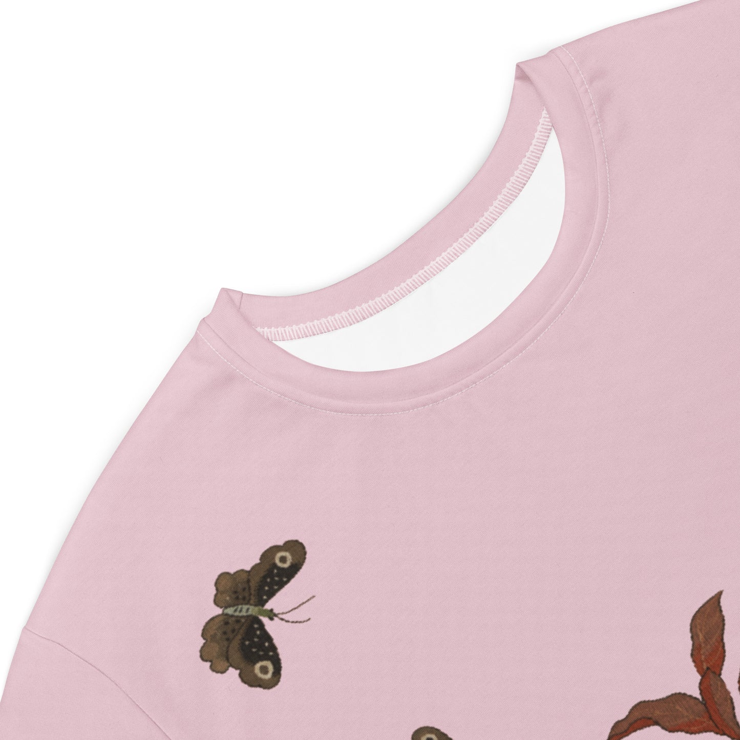 Kesi Flower Album｜Butterflies and Flowers｜T-shirt dress｜Pale pinkish gray