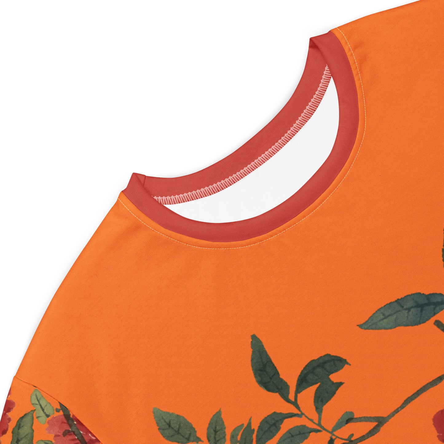 The Spirit of Flowers in Twelve Months｜Hollyhock and Pomegranate in Bloom｜T-shirt dress｜Orange