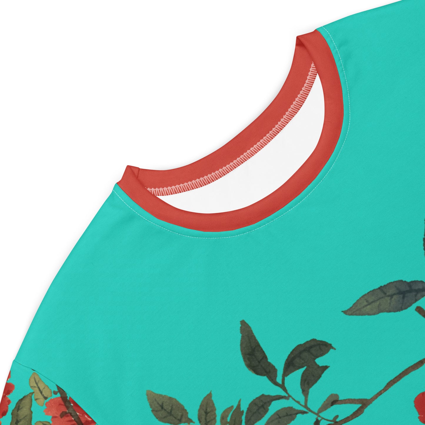 The Spirit of Flowers in Twelve Months｜Hollyhock and Pomegranate in Bloom｜T-shirt dress｜Turquoise