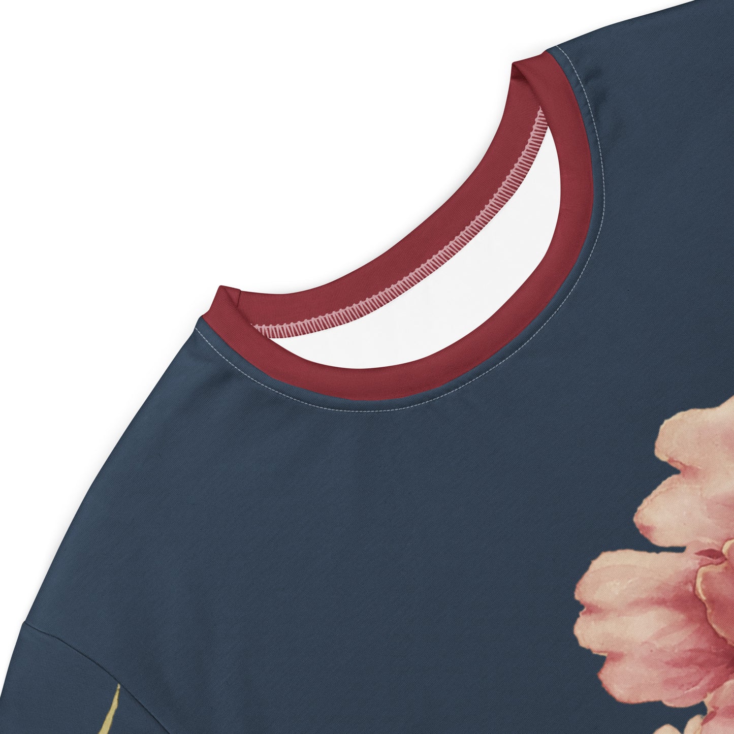 The Spirit of Flowers in Twelve Months｜Orchid and Tree Peony in Bloom｜T-shirt dress｜Dark blue