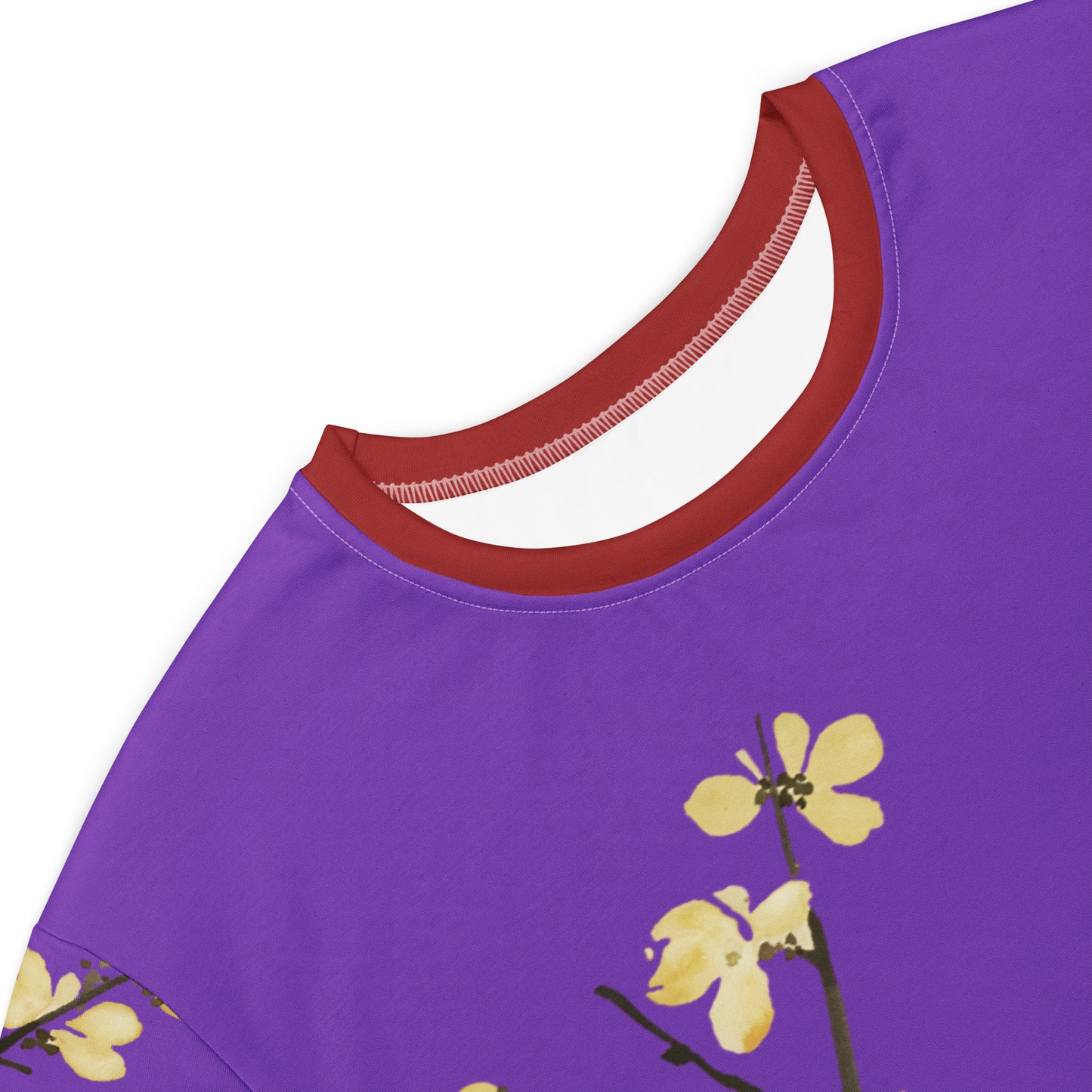 The Spirit of Flowers in Twelve Months｜Blooming Wintersweet and Heavenly Bamboo｜T-shirt dress｜Purple