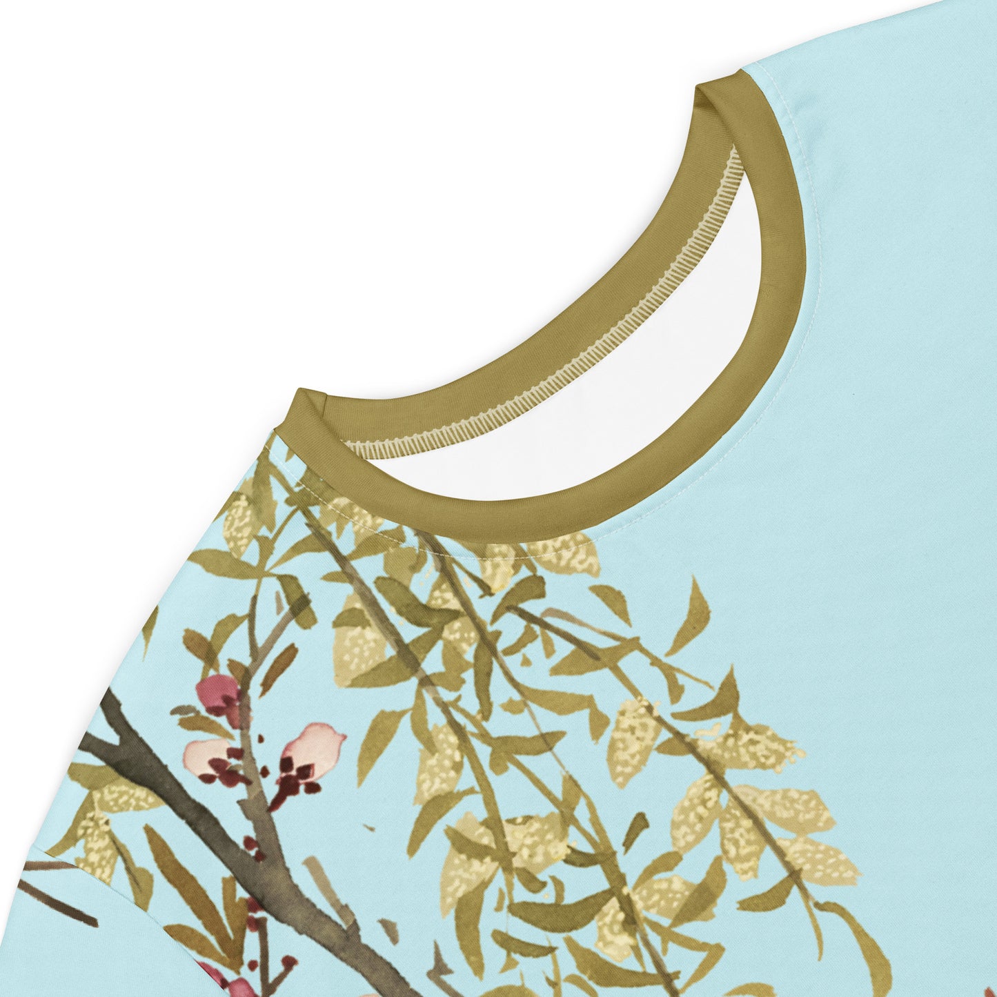 The Spirit of Flowers in Twelve Months｜Willow and Peach Blossom｜T-shirt dress｜Aqua blue