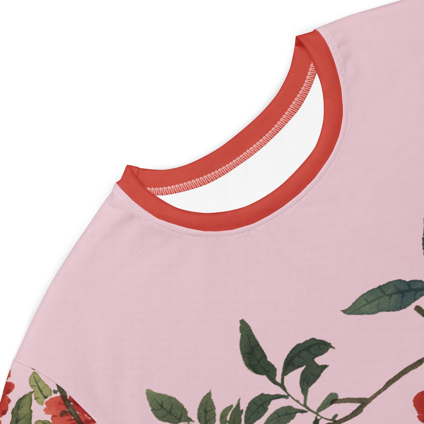 The Spirit of Flowers in Twelve Months｜Hollyhock and Pomegranate in Bloom｜T-shirt dress｜Pale pinkish gray