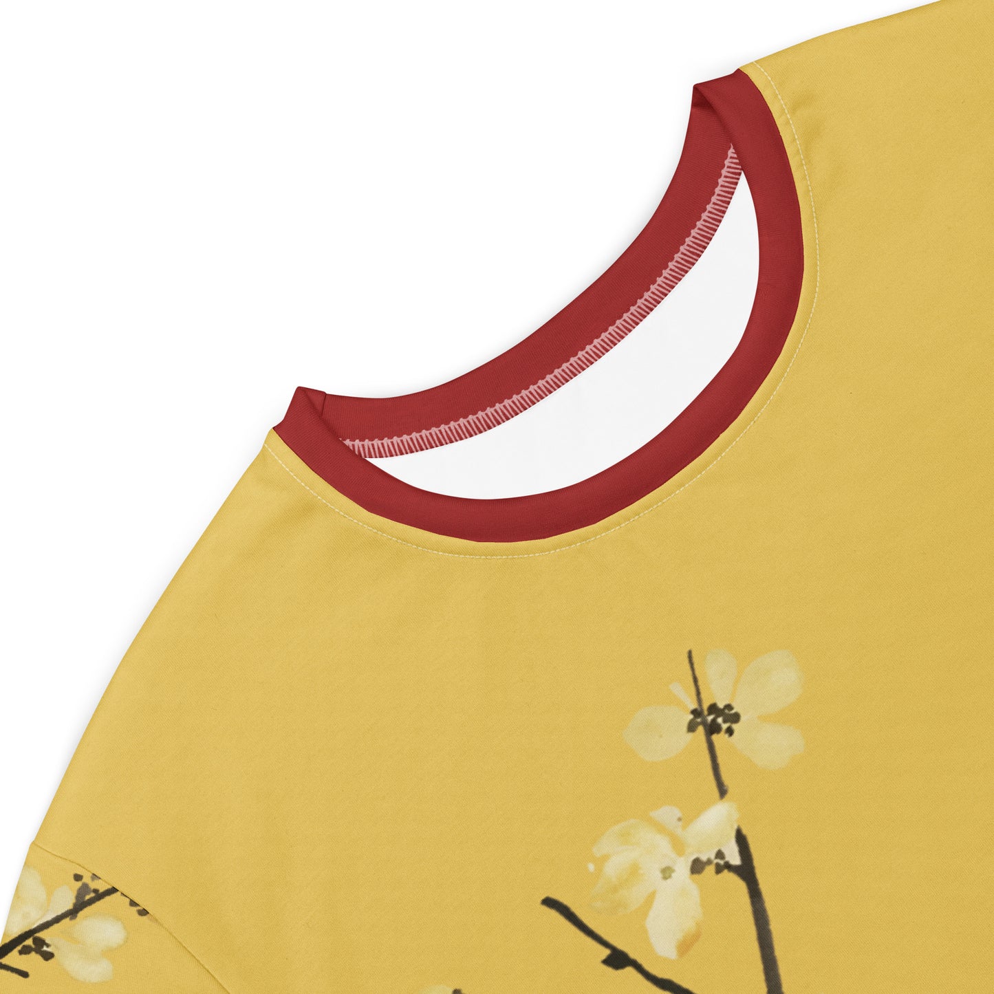 The Spirit of Flowers in Twelve Months｜Blooming Wintersweet and Heavenly Bamboo｜T-shirt dress｜Gold