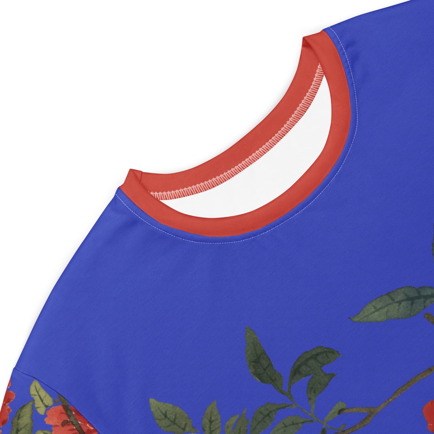 The Spirit of Flowers in Twelve Months｜Hollyhock and Pomegranate in Bloom｜T-shirt dress｜Royal blue