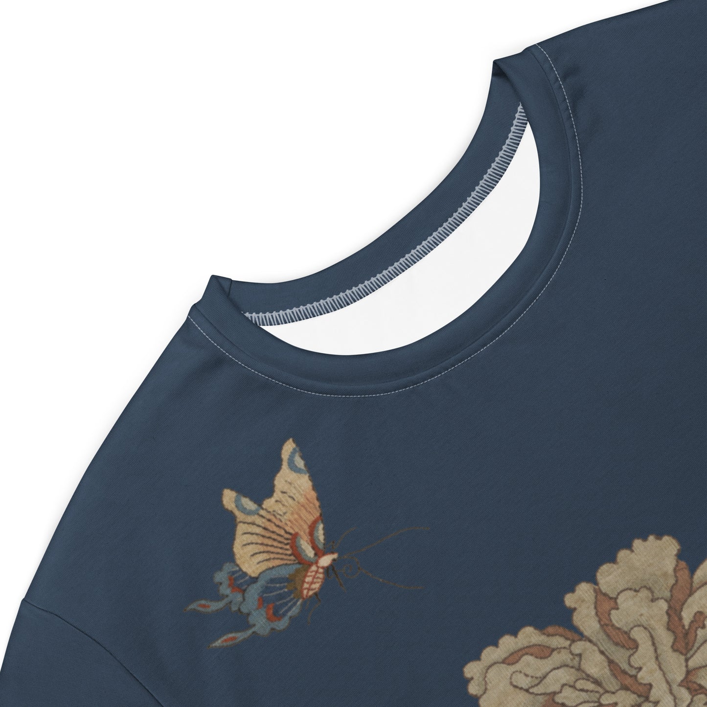 Kesi Flower Album｜Peonies and Butterfly｜T-shirt dress｜Dark blue