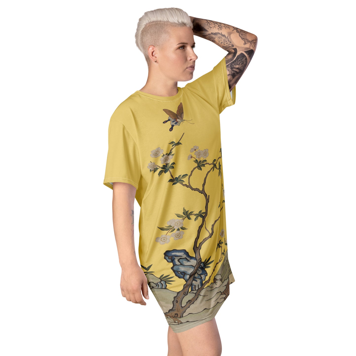 Kesi Flower Album｜Plum Blossoms and Butterfly｜T-shirt dress｜Gold