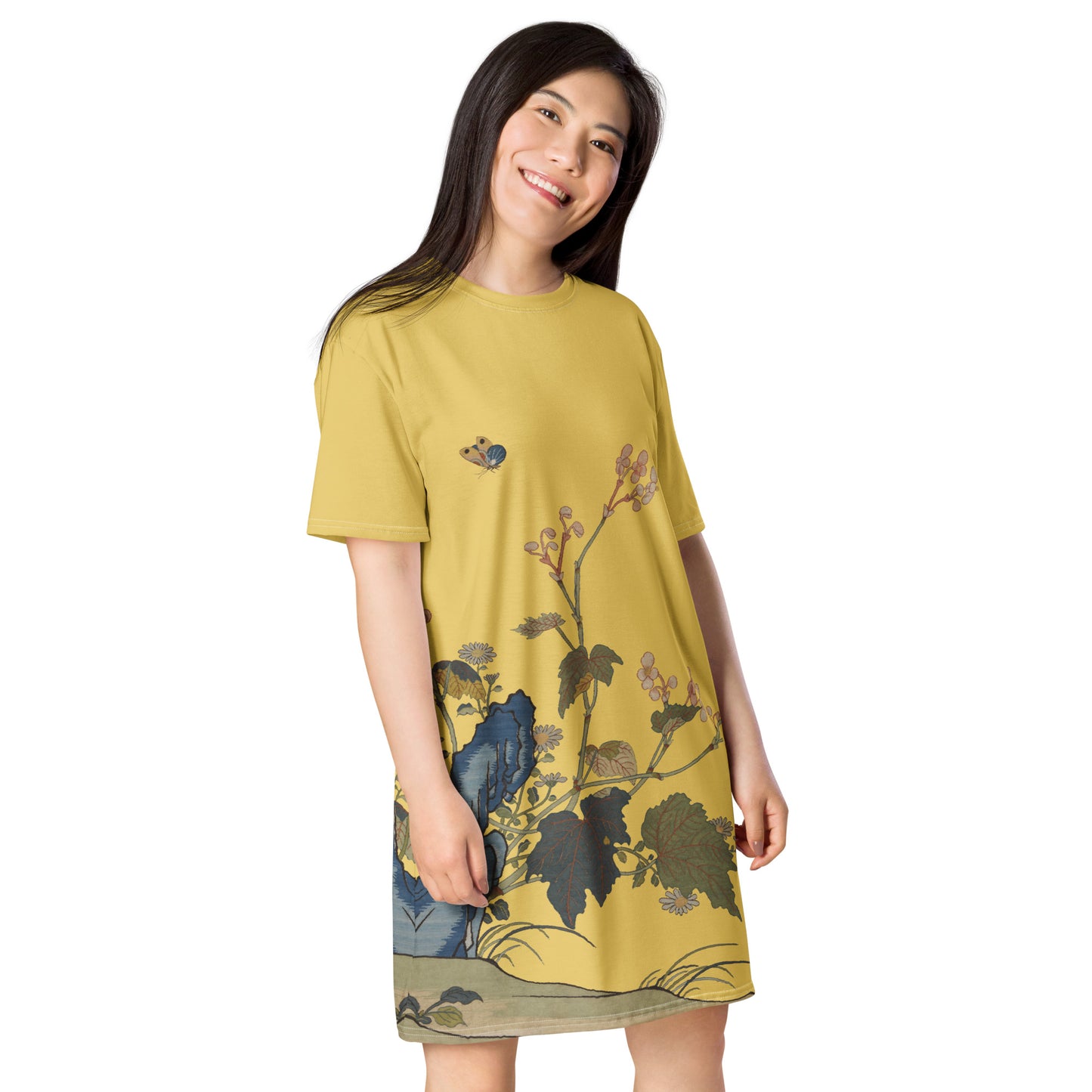 Kesi Flower Album｜Begonia Blossoms｜T-shirt dress｜Gold