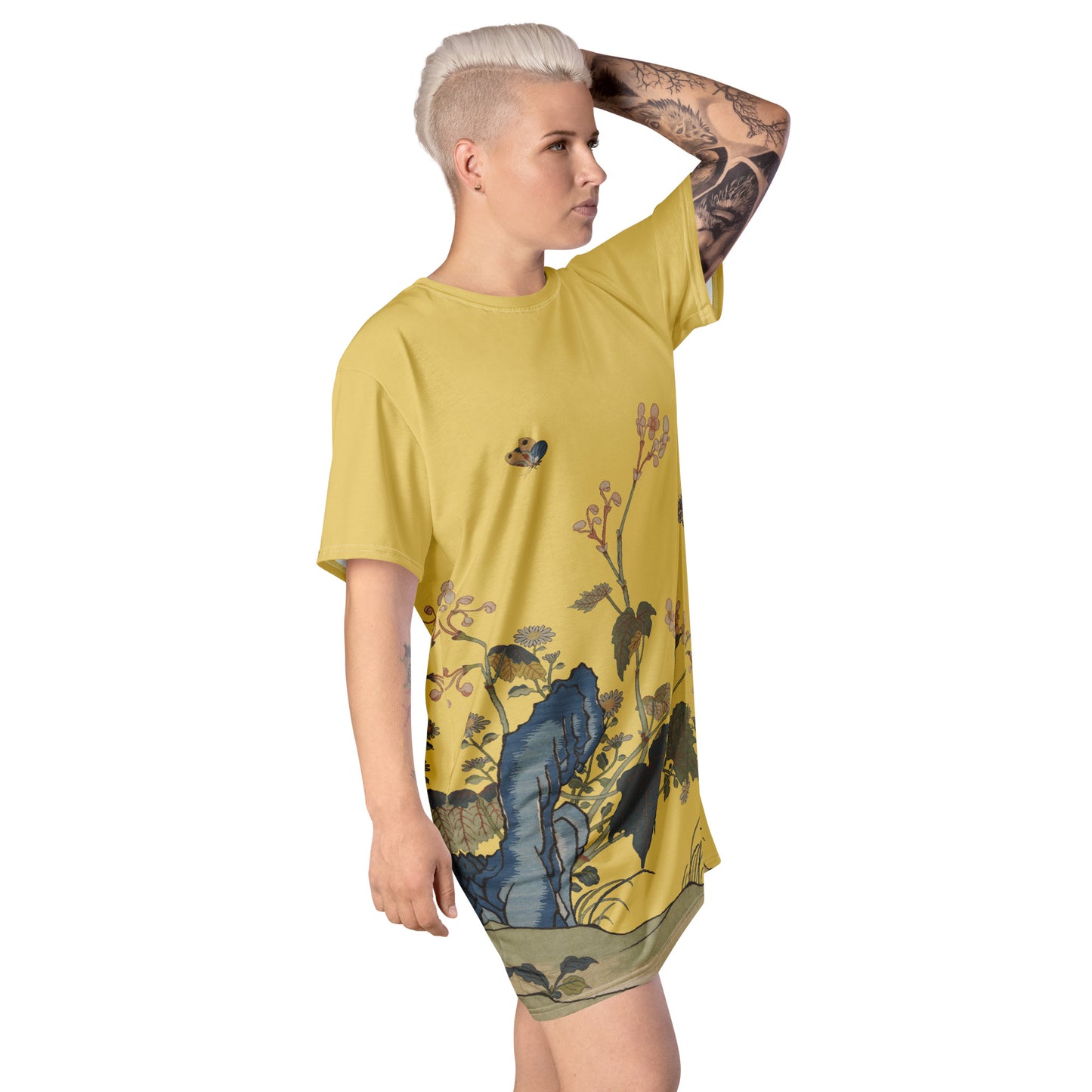 Kesi Flower Album｜Begonia Blossoms｜T-shirt dress｜Gold