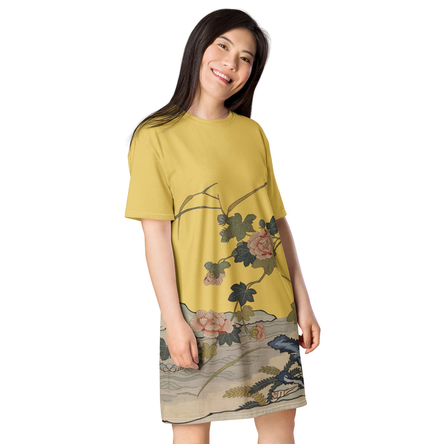 Kesi Flower Album｜Hibiscus by the Water｜T-shirt dress｜Gold