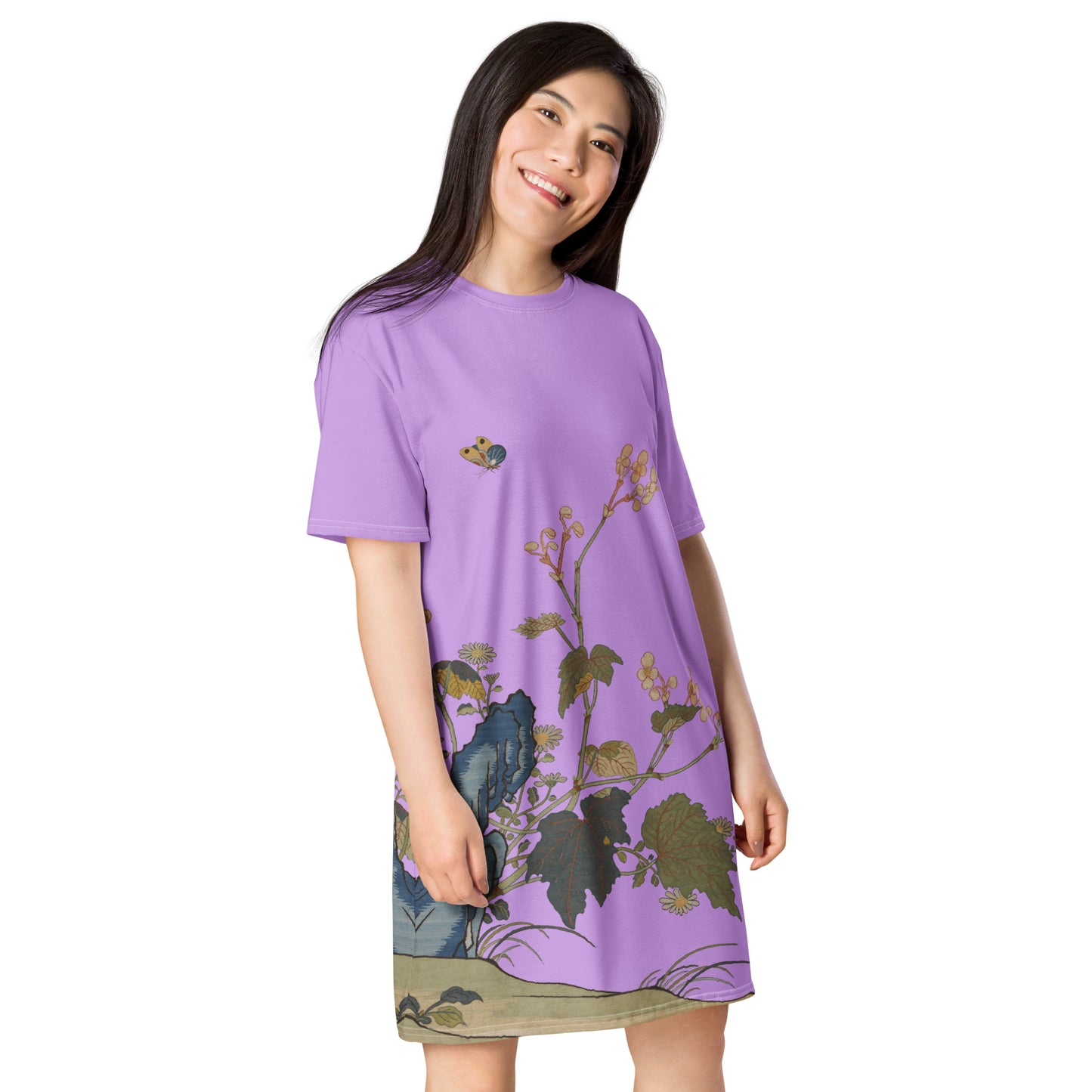 Kesi Flower Album｜Begonia Blossoms｜T-shirt dress｜Lilac