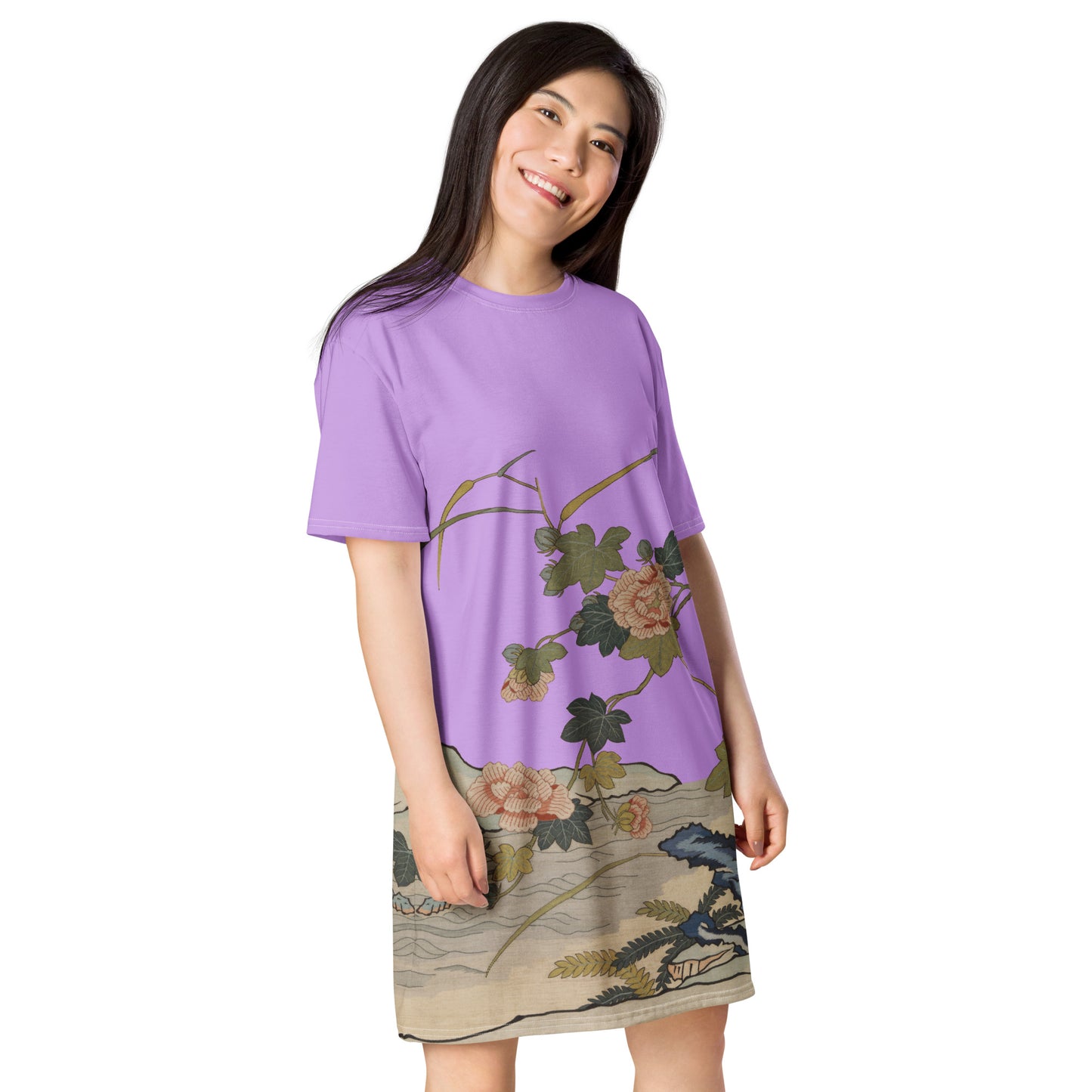 Kesi Flower Album｜Hibiscus by the Water｜T-shirt dress｜Lilac