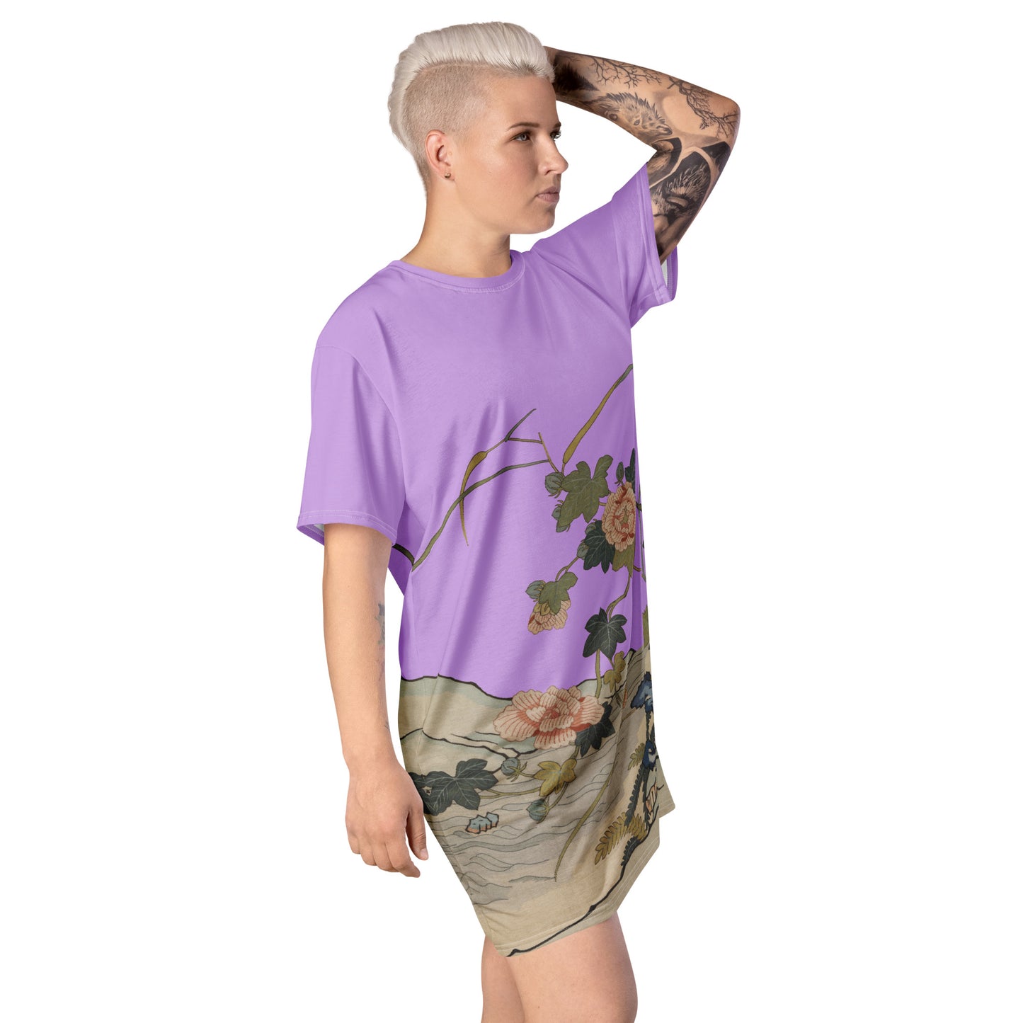 Kesi Flower Album｜Hibiscus by the Water｜T-shirt dress｜Lilac