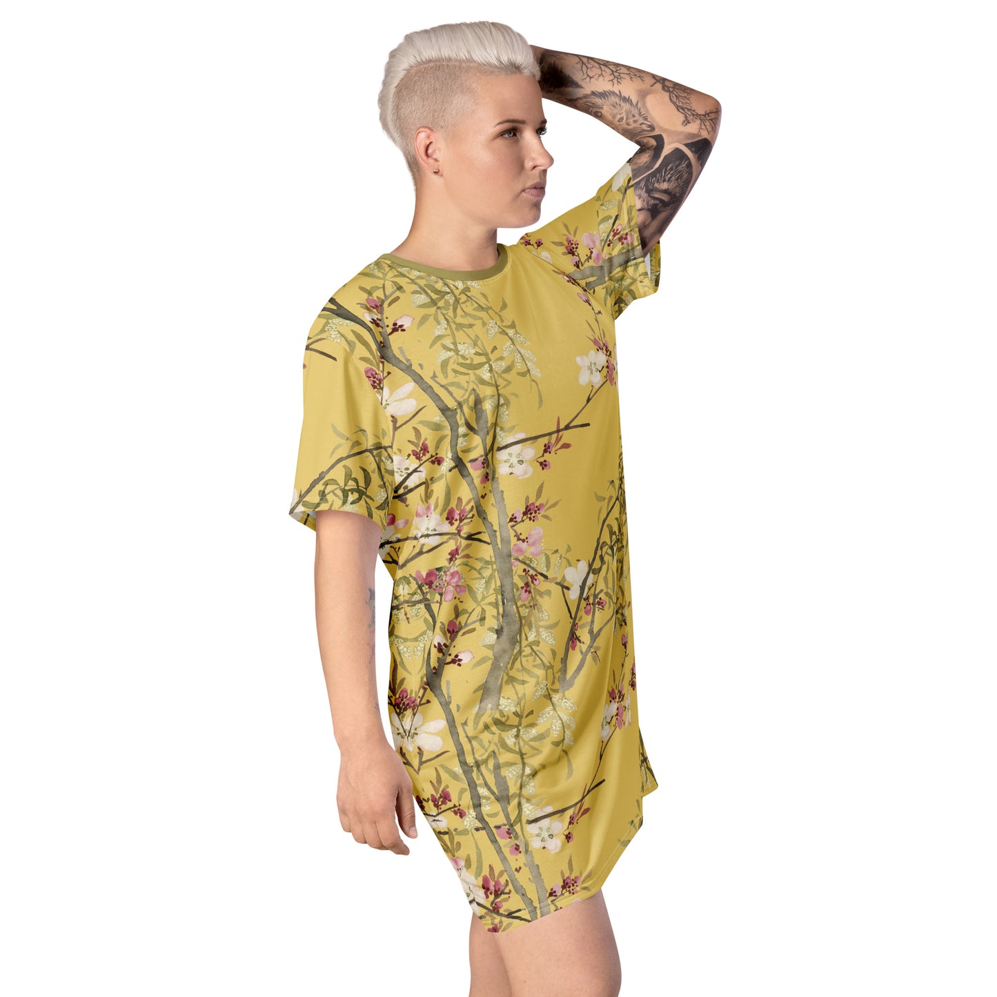 The Spirit of Flowers in Twelve Months｜Willow and Peach Blossom｜T-shirt dress｜Orange