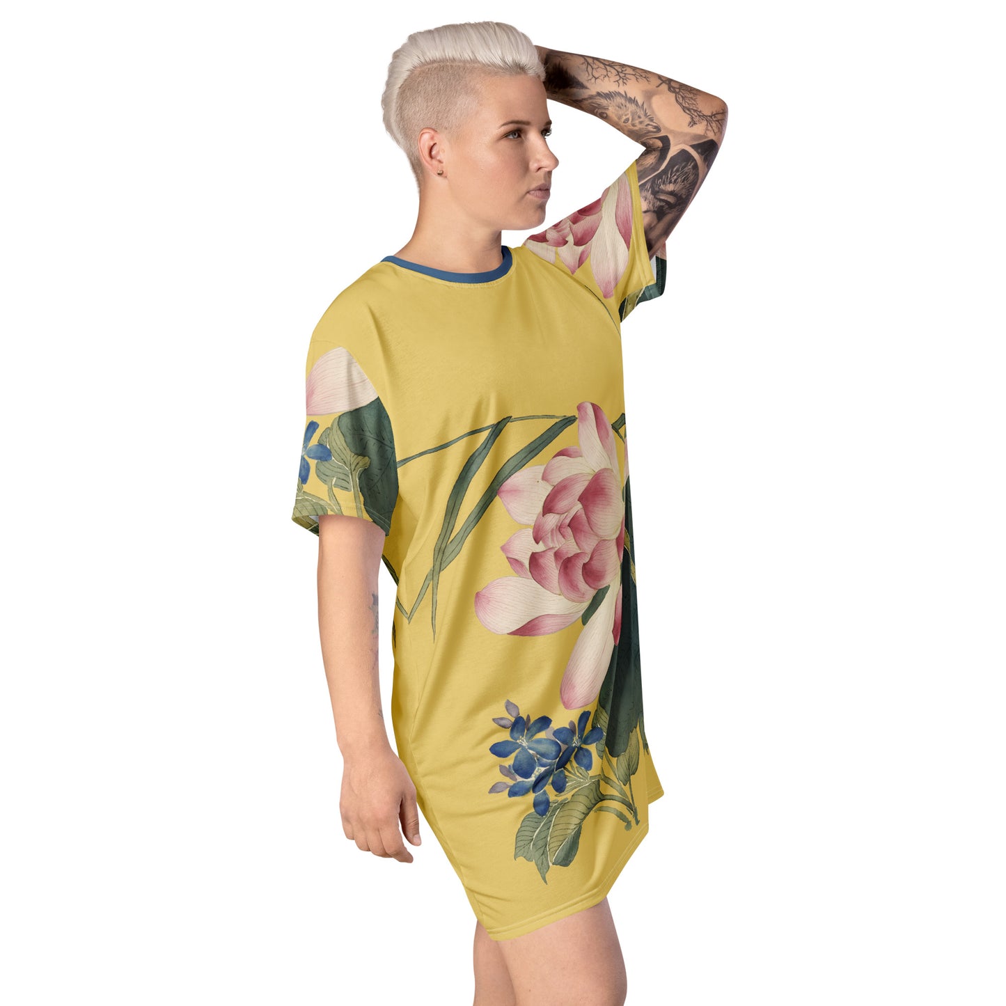 The Spirit of Flowers in Twelve Months｜Lotus in Bloom｜T-shirt dress｜Gold