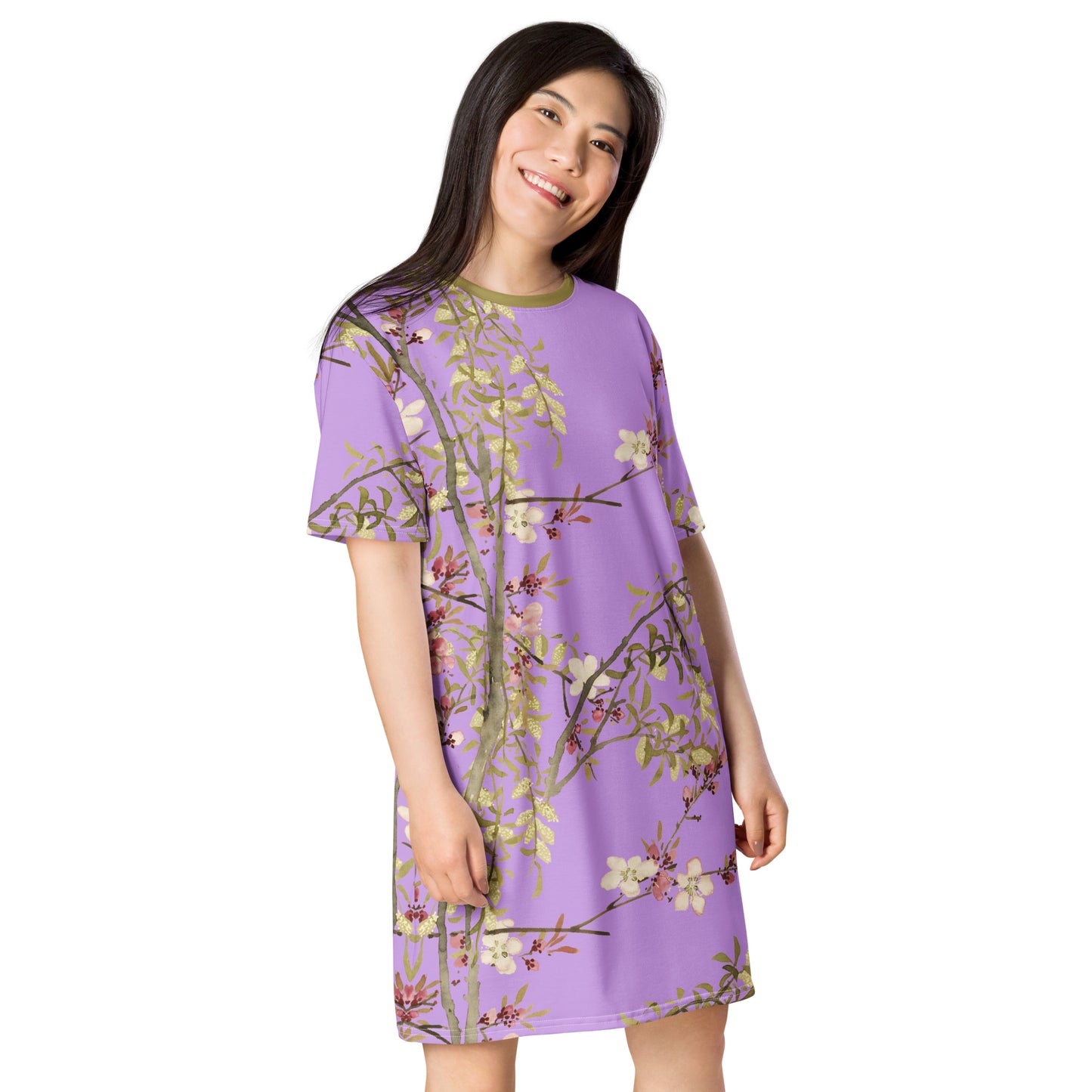 The Spirit of Flowers in Twelve Months｜Willow and Peach Blossom｜T-shirt dress｜Lilac