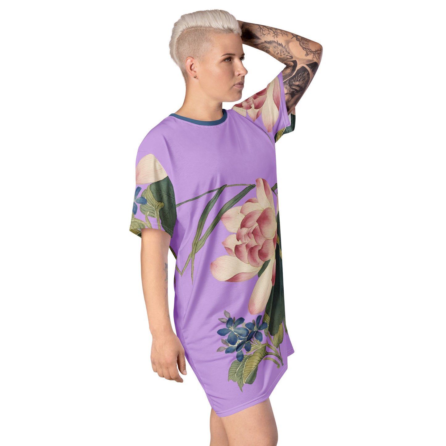 The Spirit of Flowers in Twelve Months｜Lotus in Bloom｜T-shirt dress｜Lilac