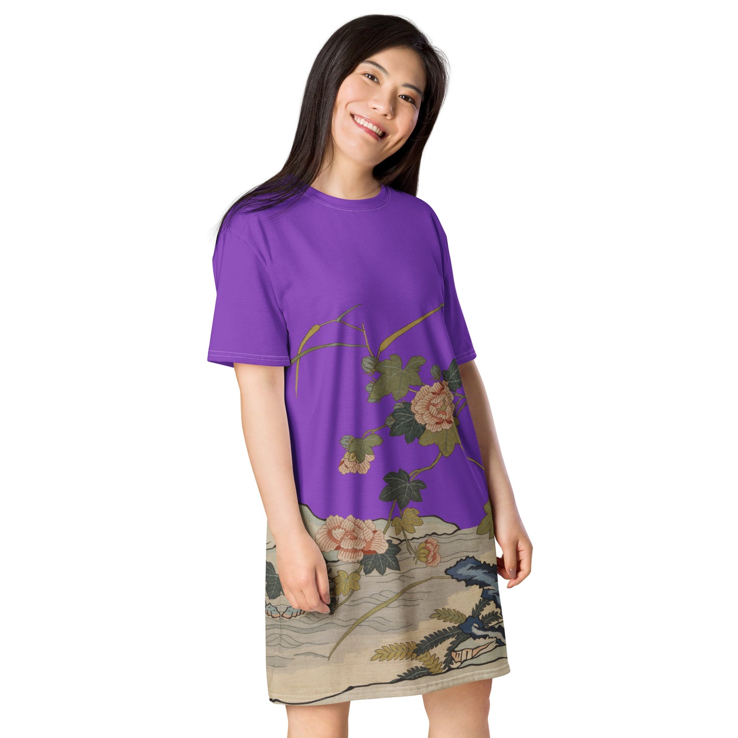 Kesi Flower Album｜Hibiscus by the Water｜T-shirt dress｜Purple