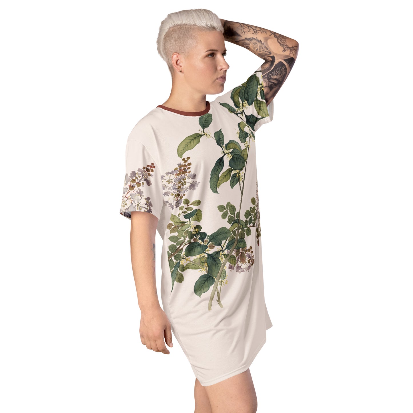 The Spirit of Flowers in Twelve Months｜Osmanthus and Crape Myrtle in Bloom｜T-shirt dress｜Fish belly white