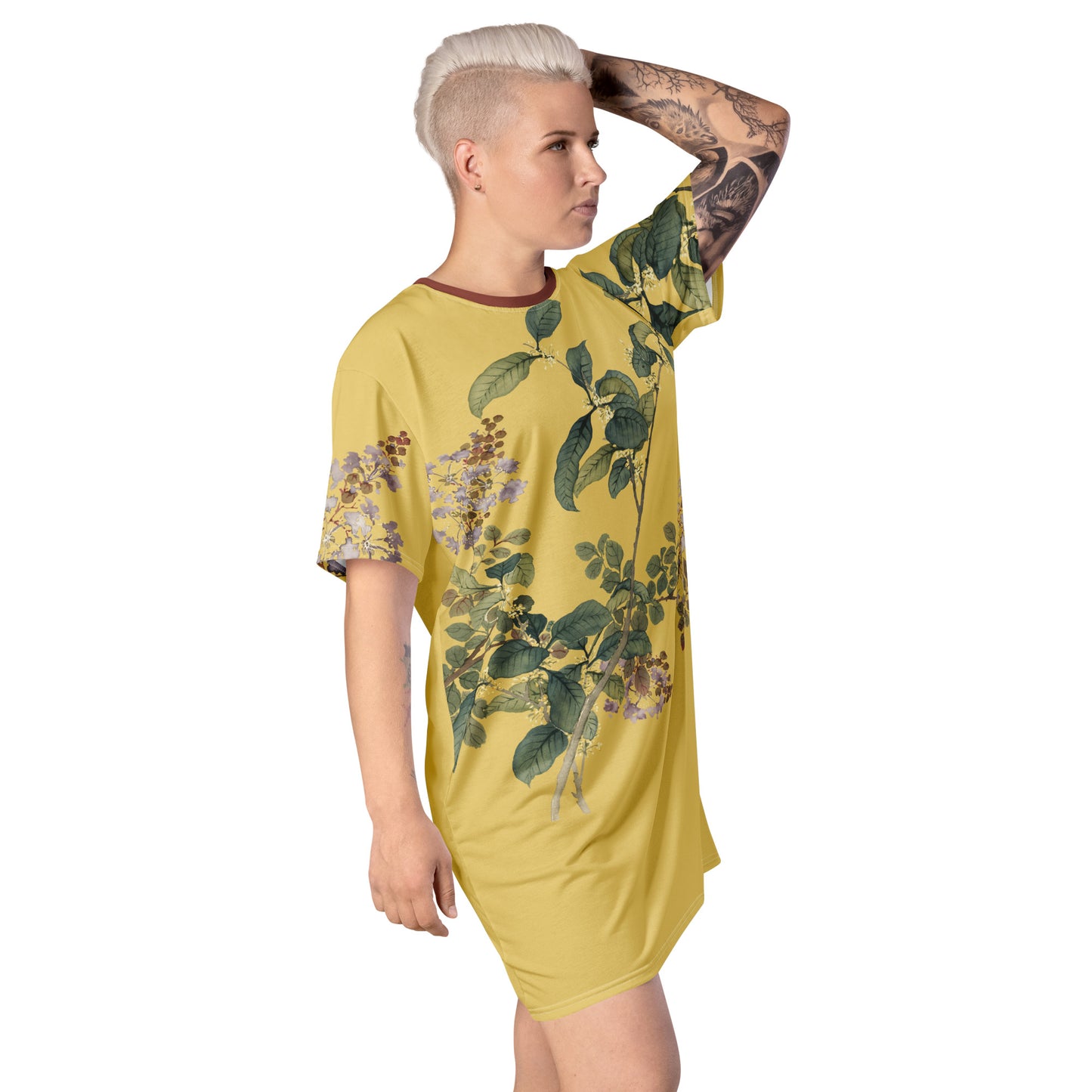 The Spirit of Flowers in Twelve Months｜Osmanthus and Crape Myrtle in Bloom｜T-shirt dress｜Gold