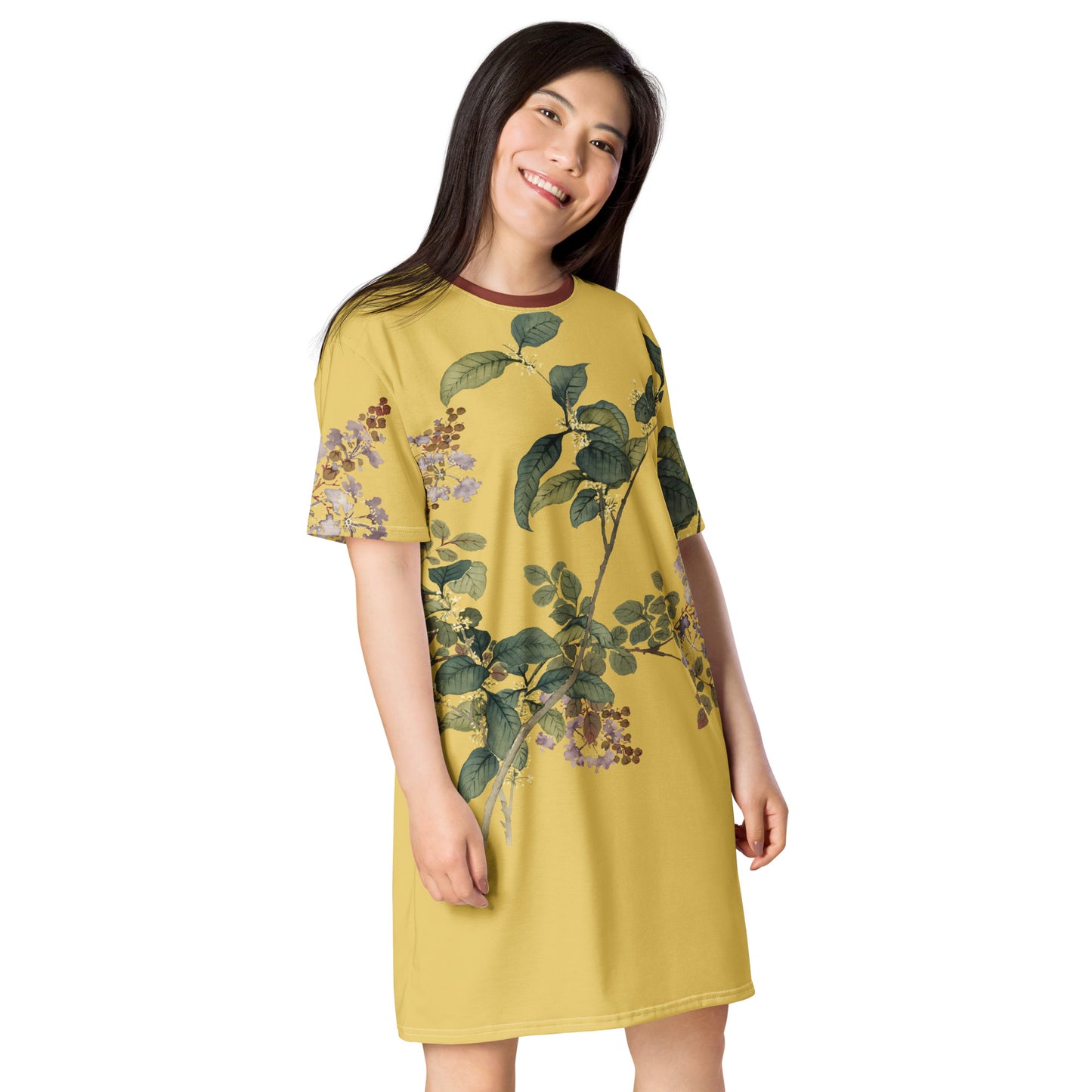 12月の花神様｜Osmanthus and Crape Myrtle in Bloom｜T-shirt dress｜Gold