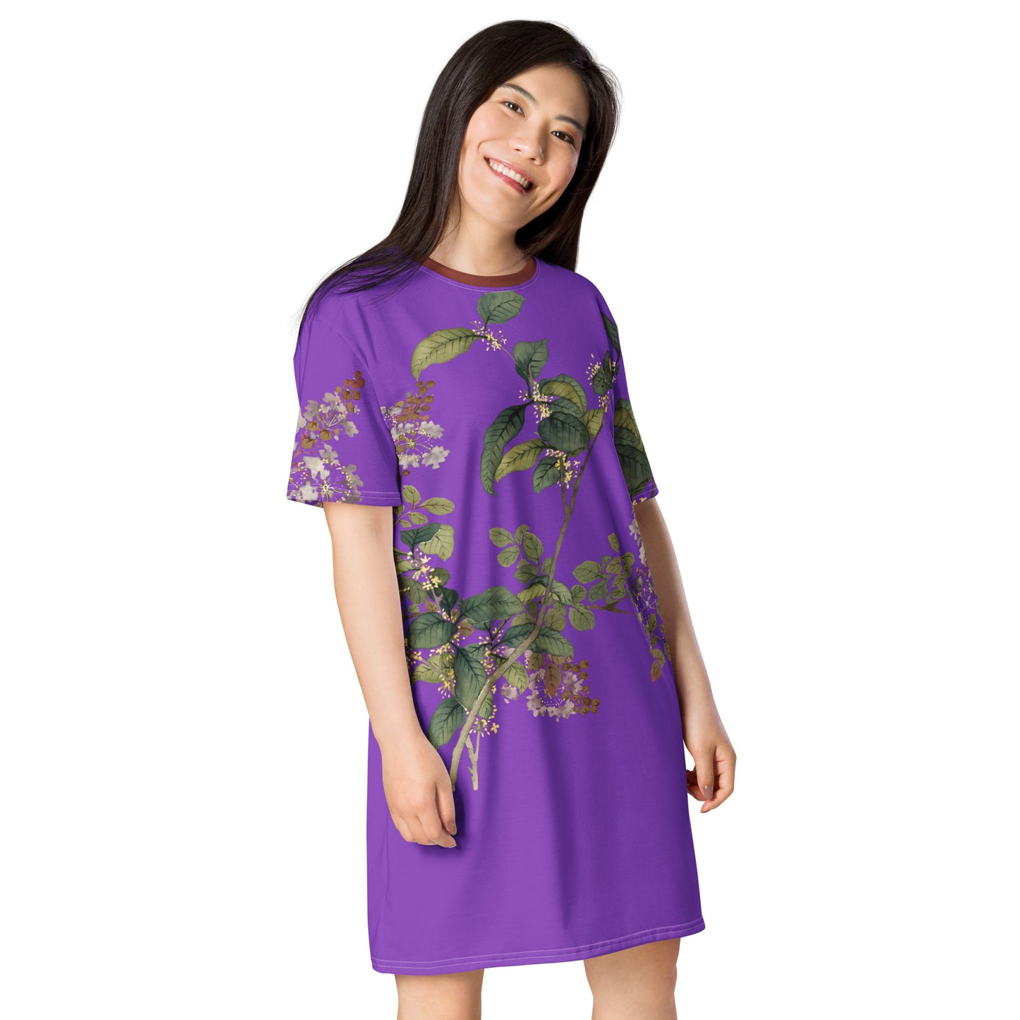 The Spirit of Flowers in Twelve Months｜Osmanthus and Crape Myrtle in Bloom｜T-shirt dress｜Purple