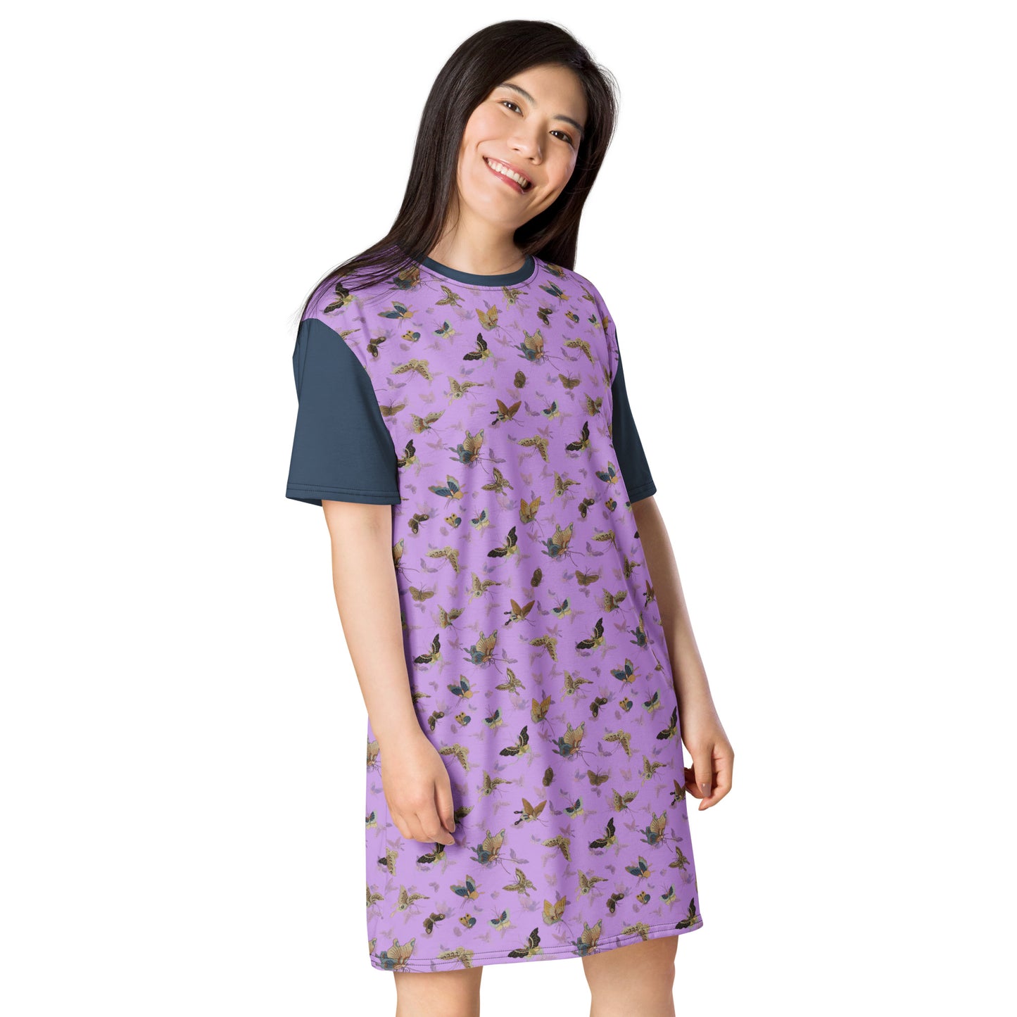 Butterfly dancing｜T-shirt dress｜Lilac