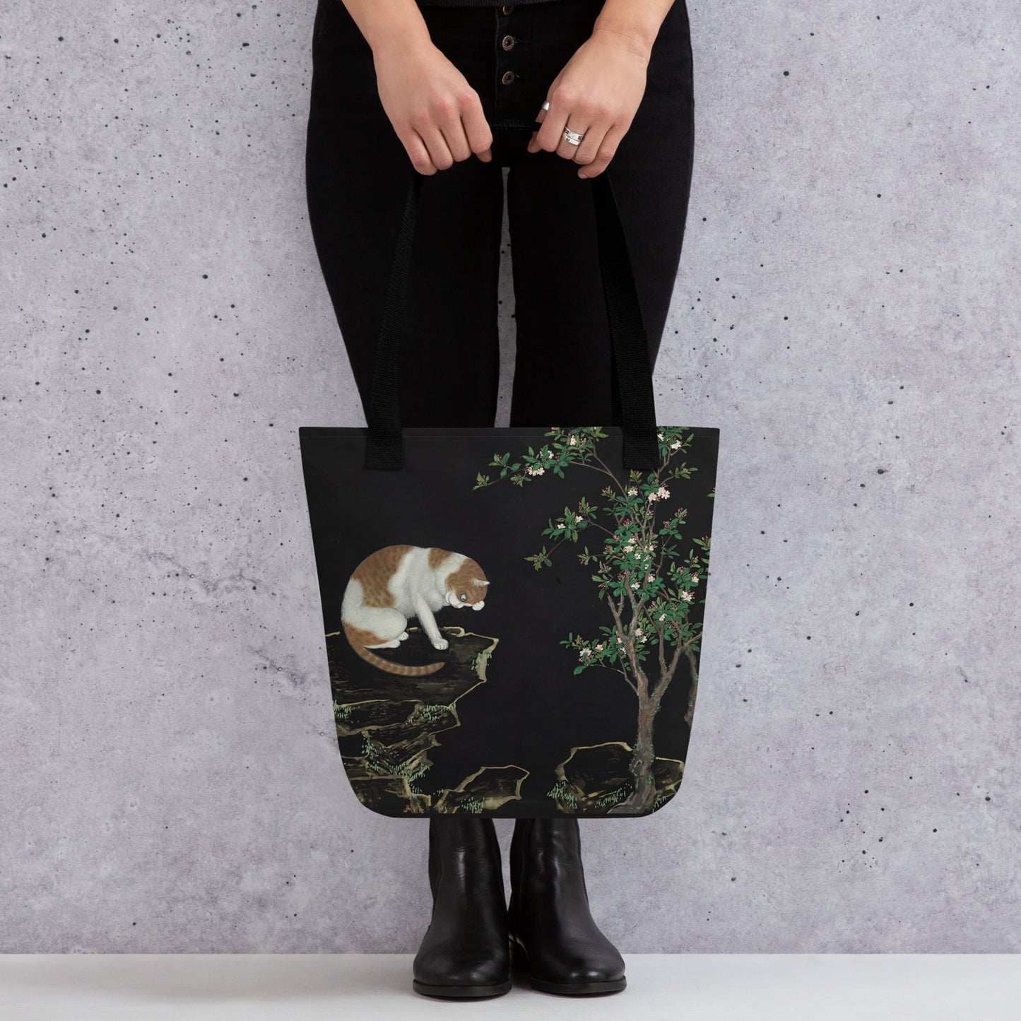 Cats And Butterflies Of Longevity｜A Cat by the Crab Apple Trees in Blossom｜Tote bag