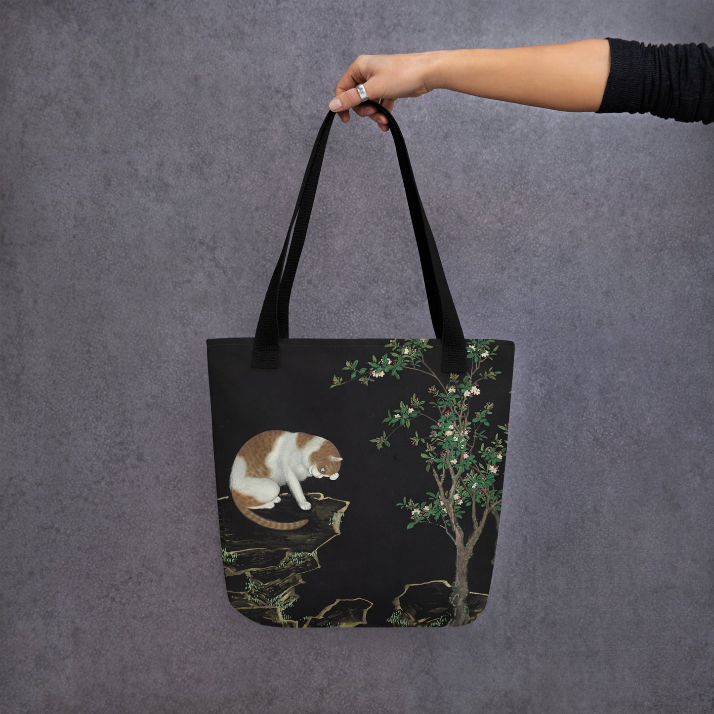 Cats And Butterflies Of Longevity｜A Cat by the Crab Apple Trees in Blossom｜Tote bag