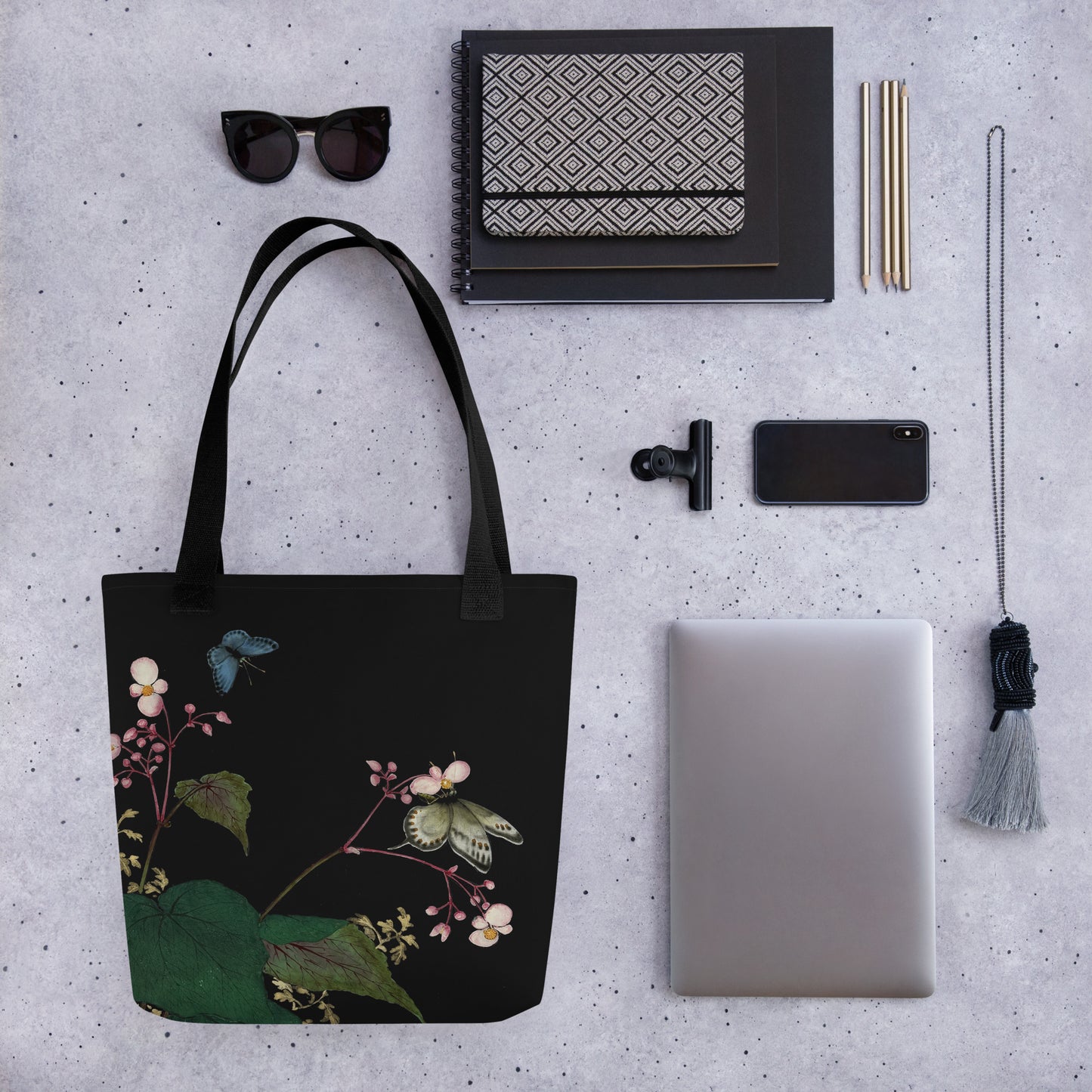 Cats And Butterflies Of Longevity｜Butterflies amidst the Begonia in Bloom｜Tote bag