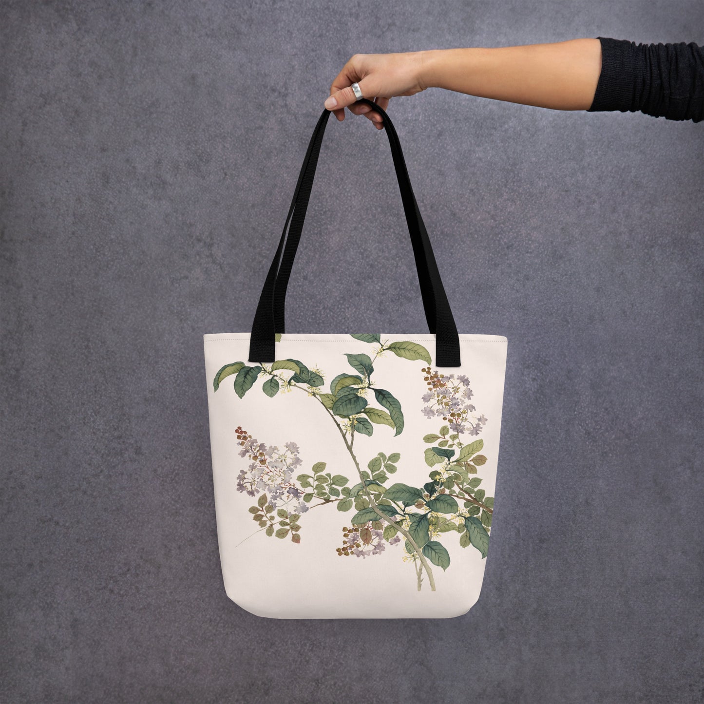 The Spirit of Flowers in Twelve Months｜Osmanthus and Crape Myrtle in Bloom｜Tote bag｜Fish belly white