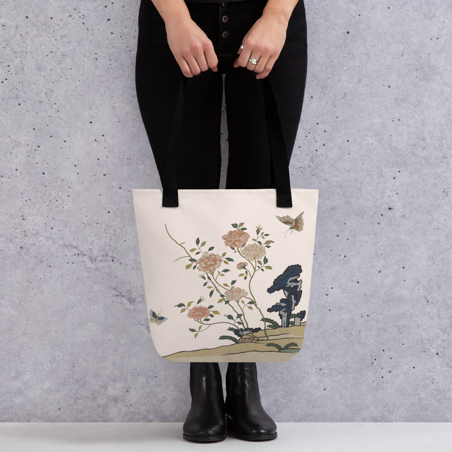 Kesi Flower Album｜Red Roses｜Tote bag｜Fish belly white