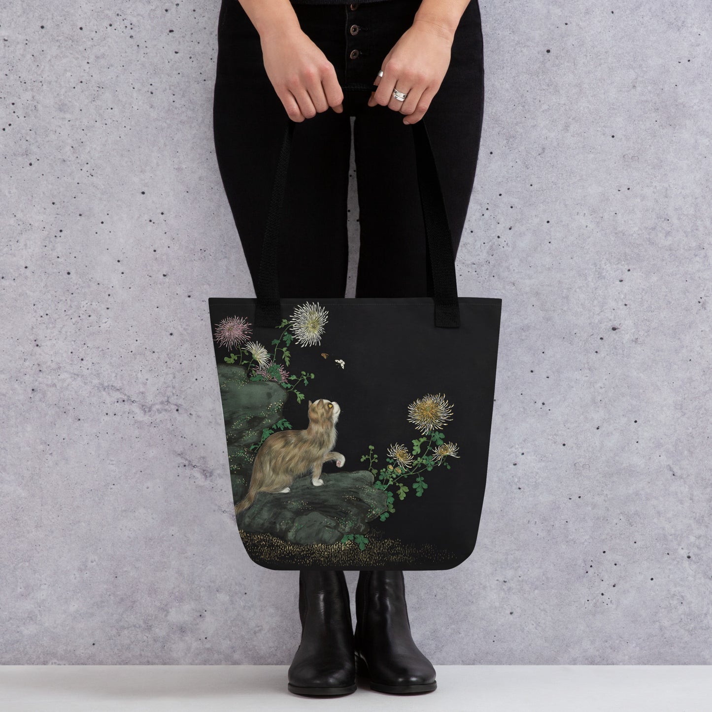 Cats And Butterflies Of Longevity｜A Cat amidst the Chrysanthemum in Bloom｜Tote bag