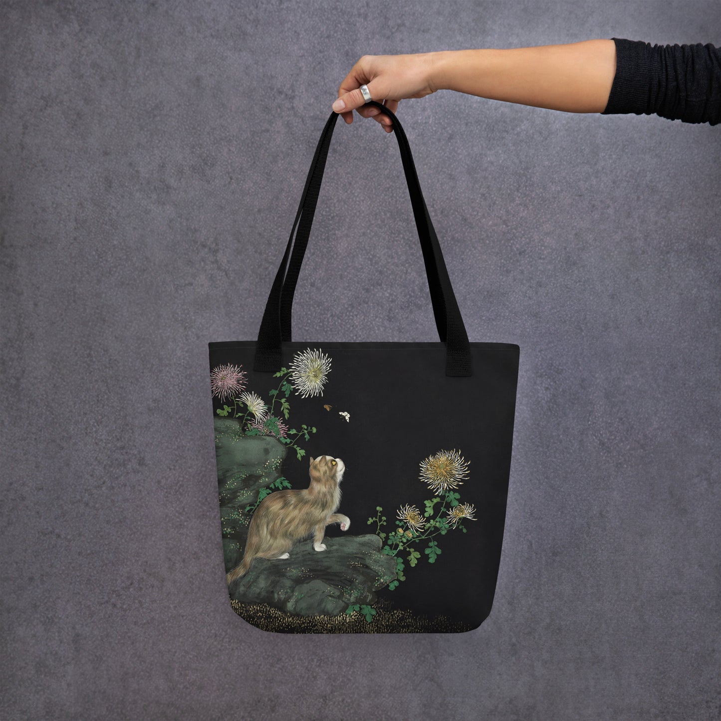 Cats And Butterflies Of Longevity｜A Cat amidst the Chrysanthemum in Bloom｜Tote bag