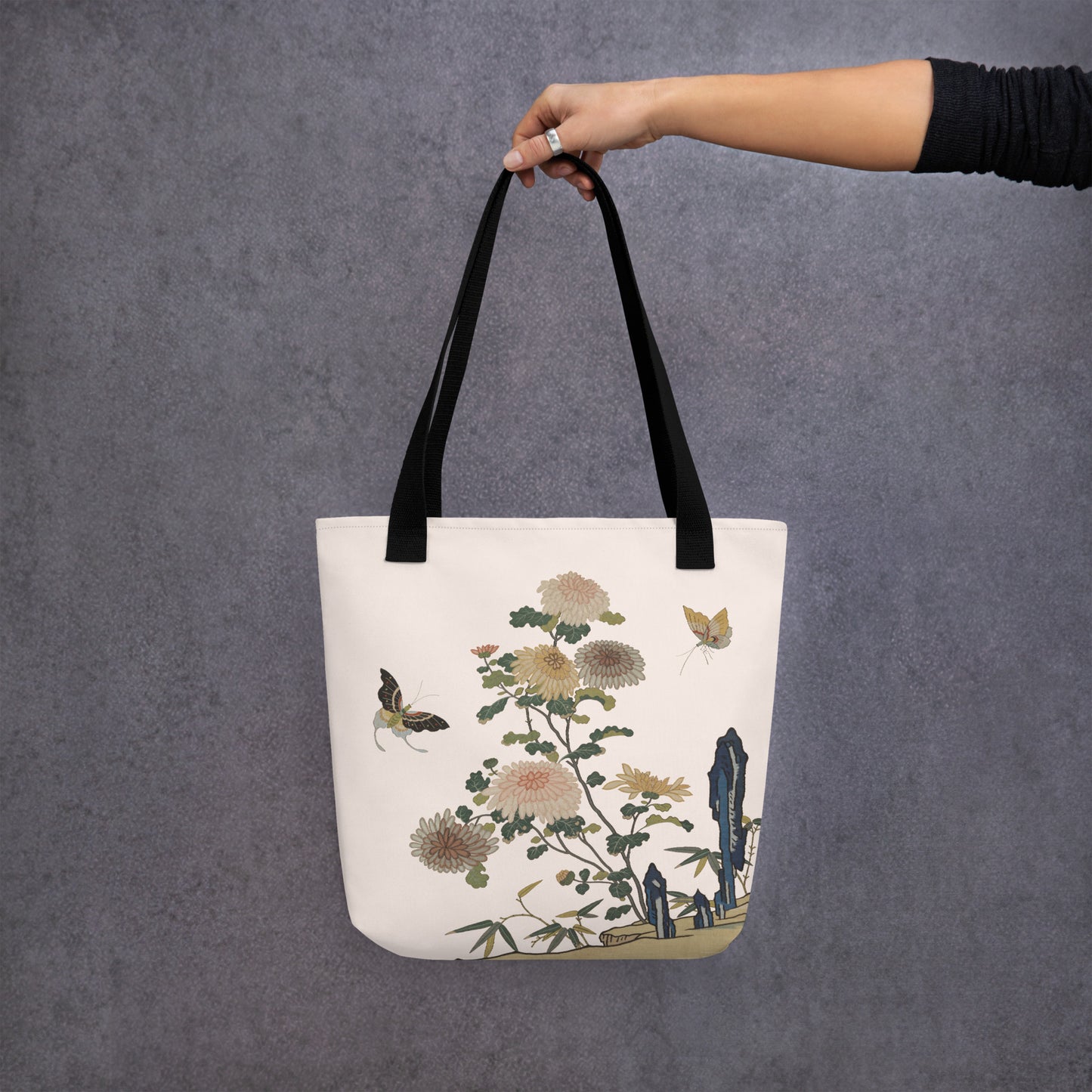 Kesi Flower Album｜Chrysanthemums and Butterflies｜Tote bag｜Fish belly white