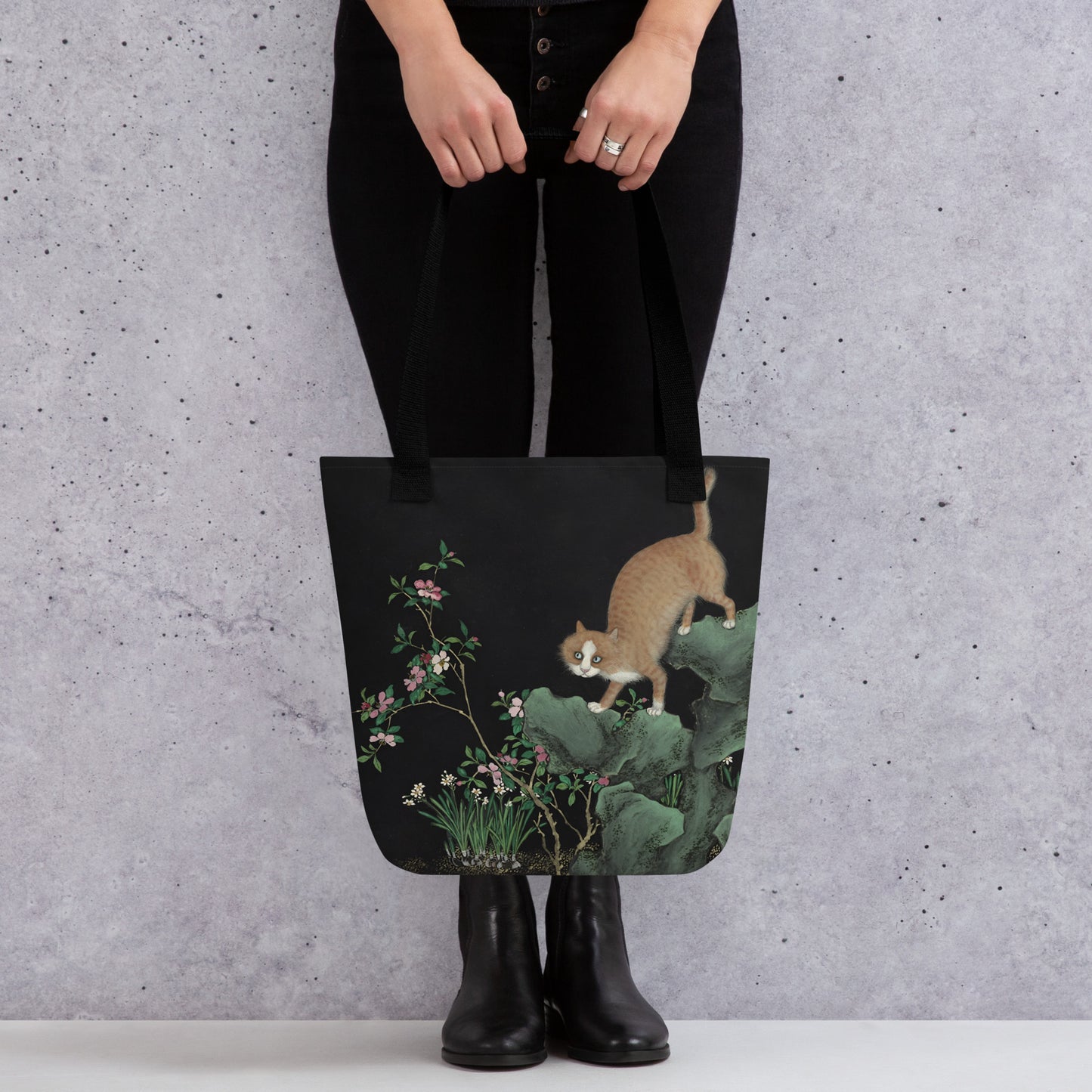 Cats And Butterflies Of Longevity｜A Cat by the Narcissus in Bloom｜Tote bag