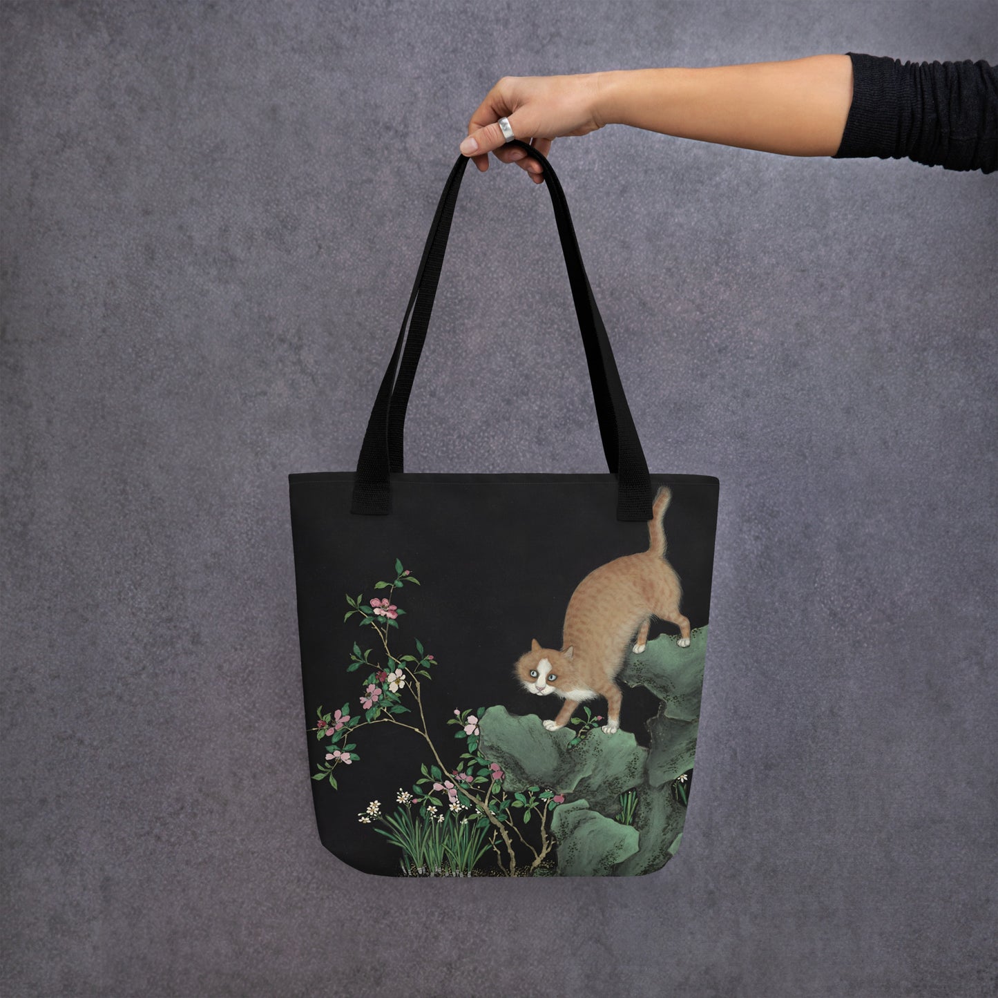 Cats And Butterflies Of Longevity｜A Cat by the Narcissus in Bloom｜Tote bag