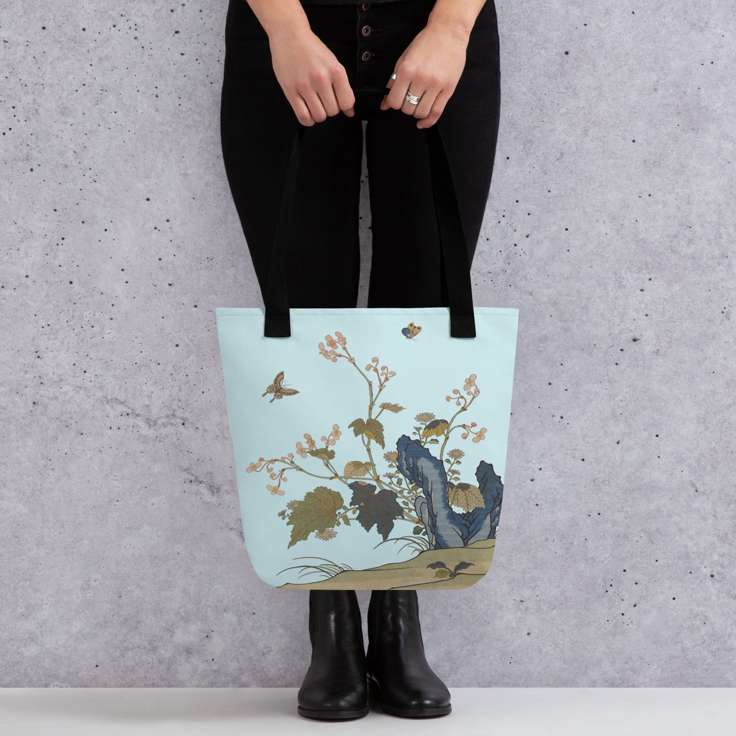 Kesi Flower Album｜Begonia Blossoms｜Tote bag｜Aqua blue