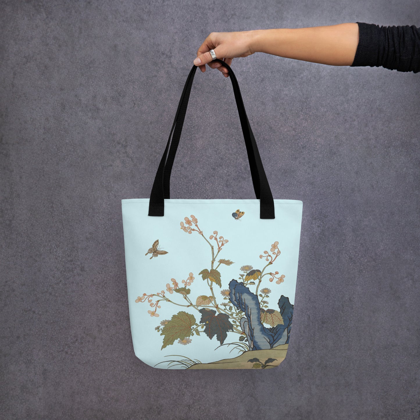 Kesi Flower Album｜Begonia Blossoms｜Tote bag｜Aqua blue