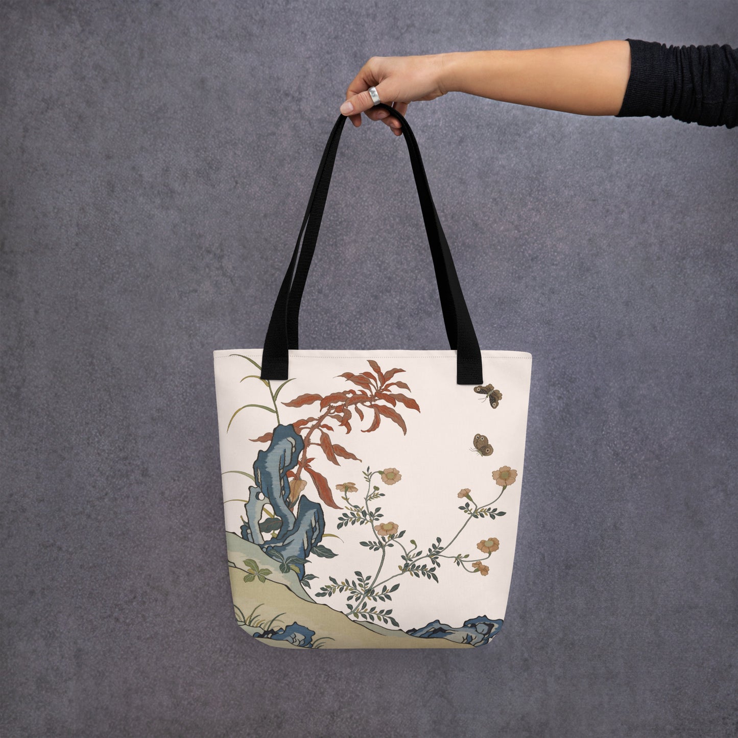 Kesi Flower Album｜Butterflies and Flowers｜Tote bag｜Fish belly white