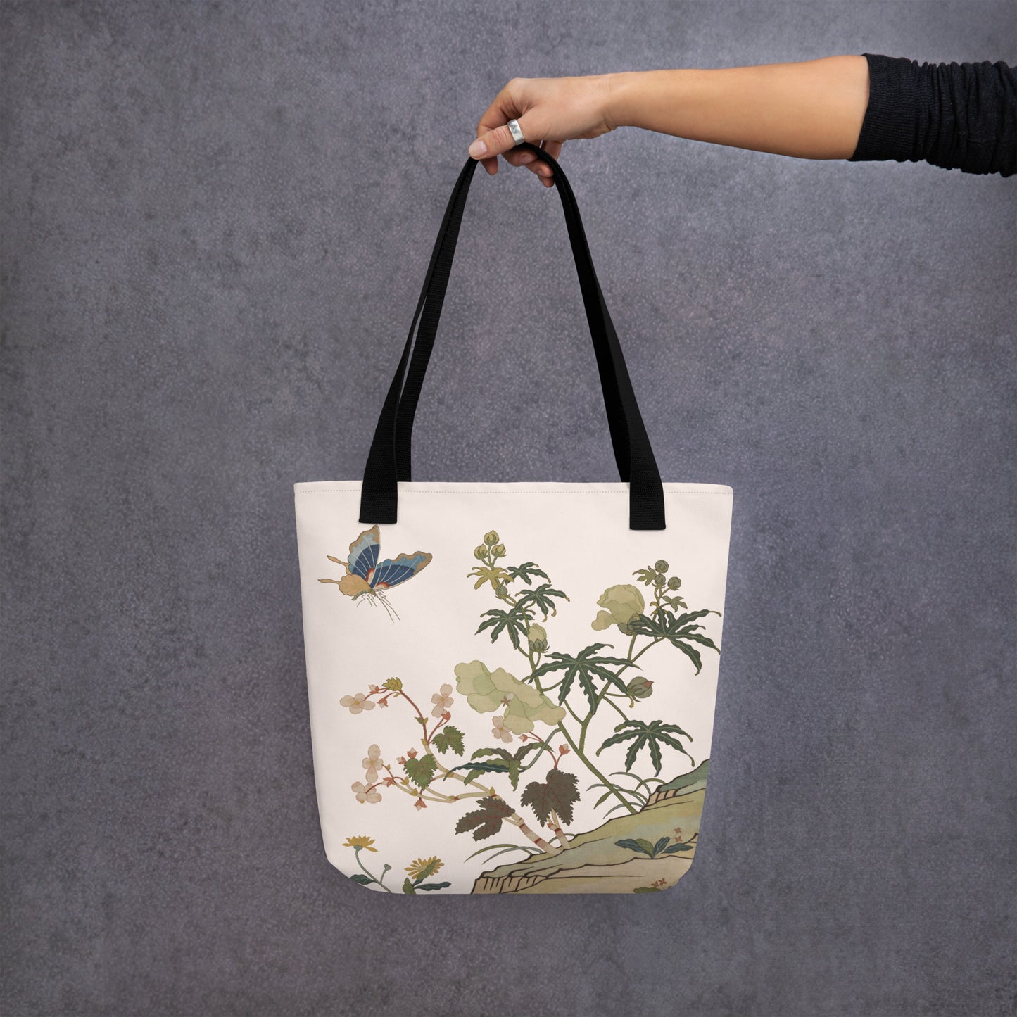 Kesi Flower Album｜Hibiscus and Begonia Blossoms｜Tote bag｜Fish belly white