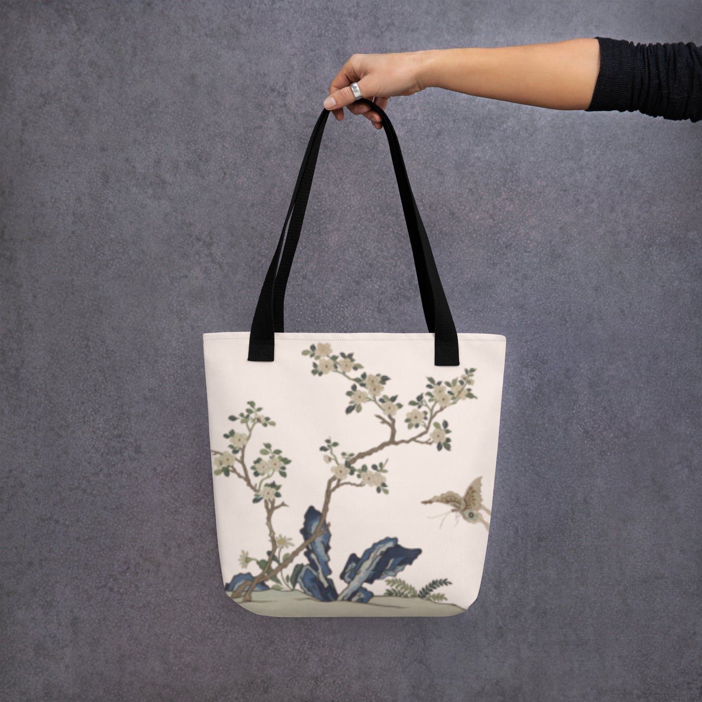 Kesi Flower Album｜Narcissus and Peaches｜Tote bag｜Fish belly white