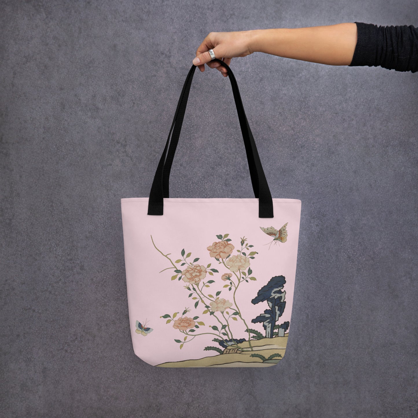 Kesi Flower Album｜Red Roses｜Tote bag｜Pale pinkish gray