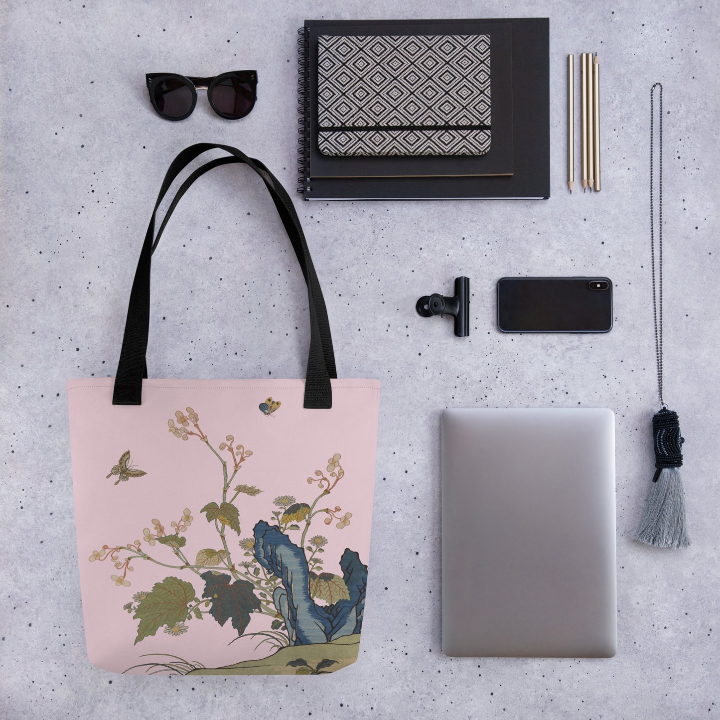 Kesi Flower Album｜Begonia Blossoms｜Tote bag｜Pale pinkish gray